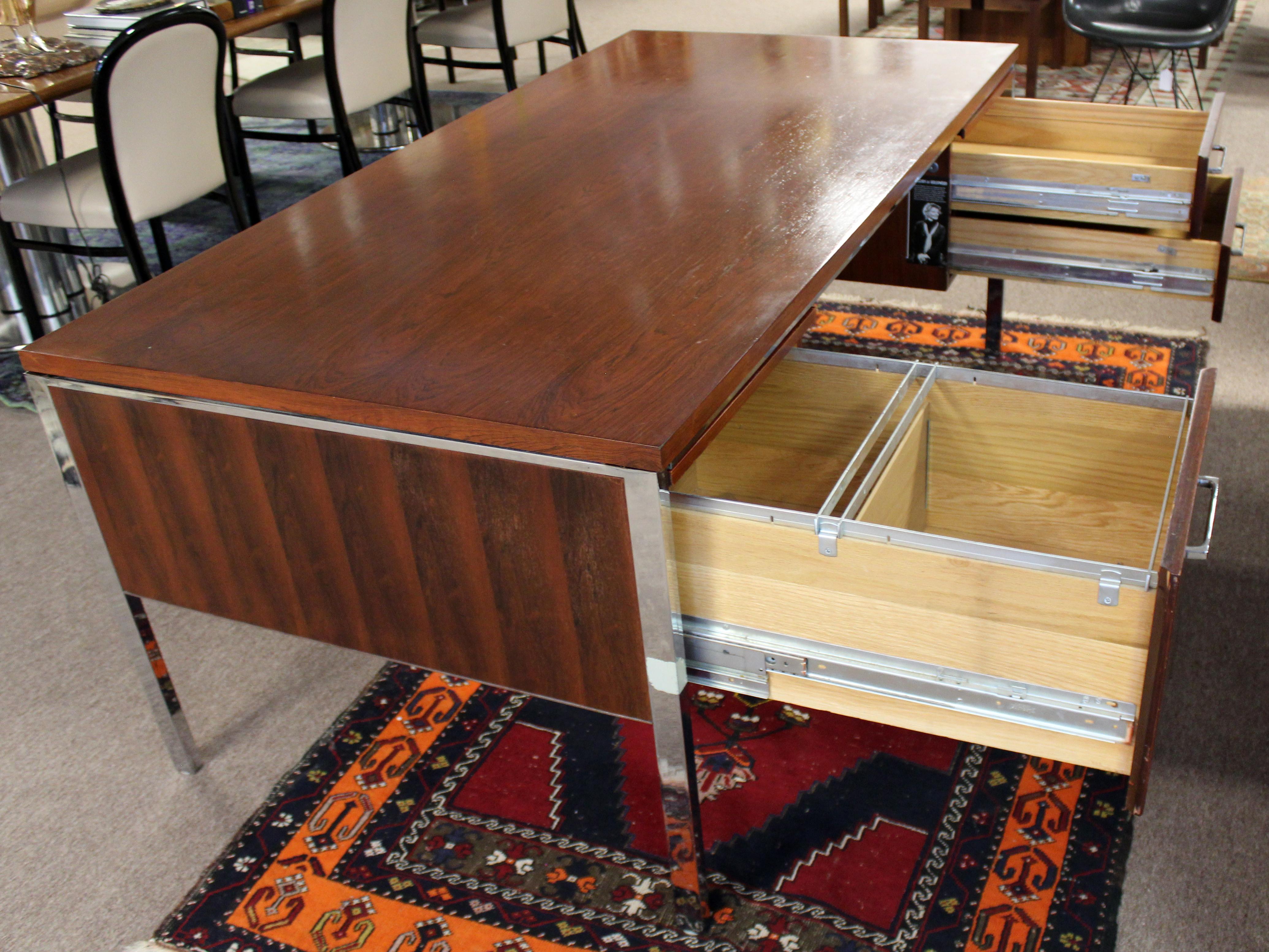 Mid-Century Modern Alma Rosewood Executive Desk and Credenza File Cabinet, 1960s 11