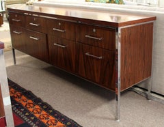 Mid-Century Modern Alma Rosewood Executive Desk and Credenza File Cabinet, 1960s