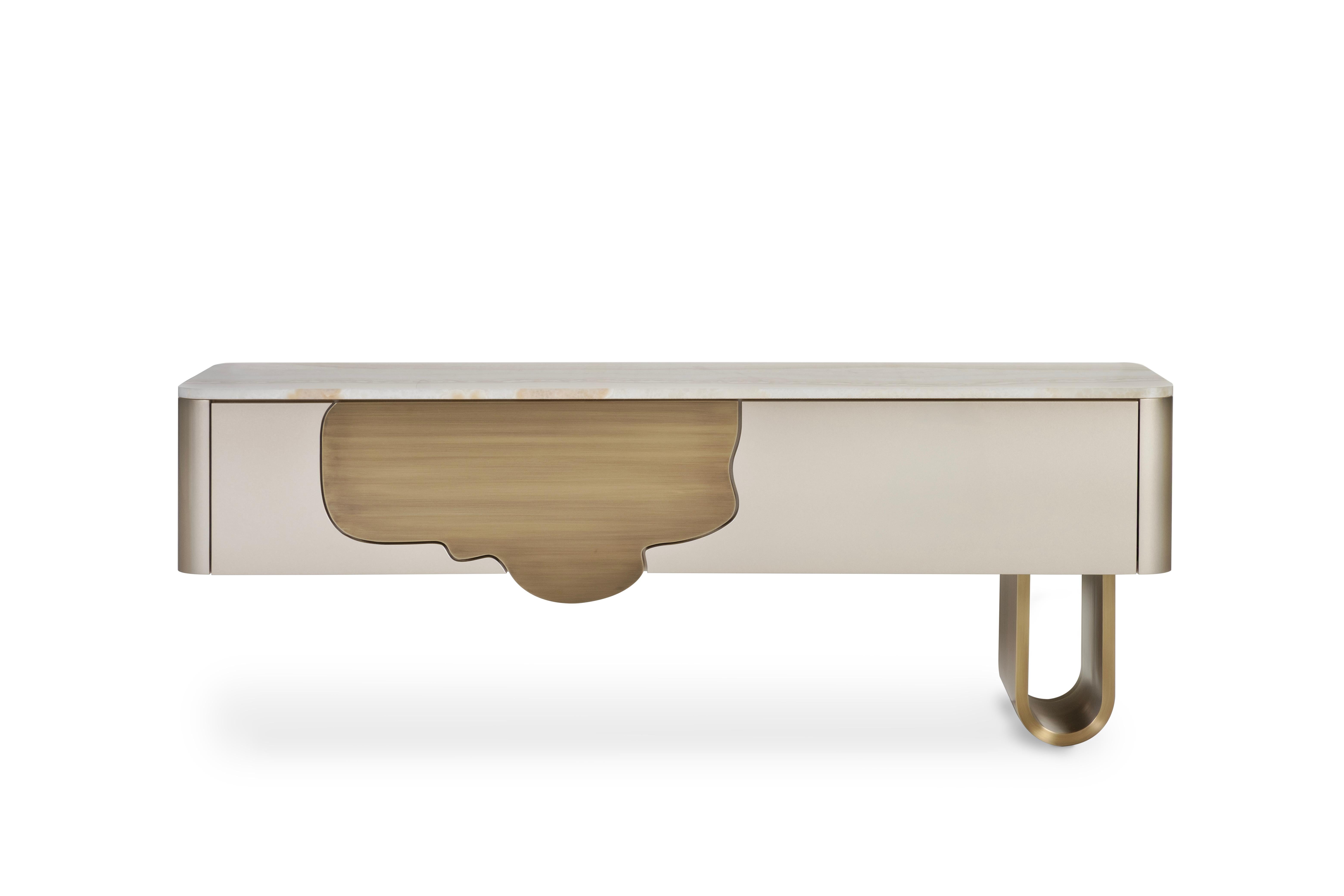 Consola Moderna de Mitad de Siglo Alma, Colección Contemporánea, Hecha a Mano en Portugal - Europa by Greenapple.

La consola Alma encarna la esencia del alma, con un diseño auténtico que trasciende el tiempo. Su forma única añade profundidad y