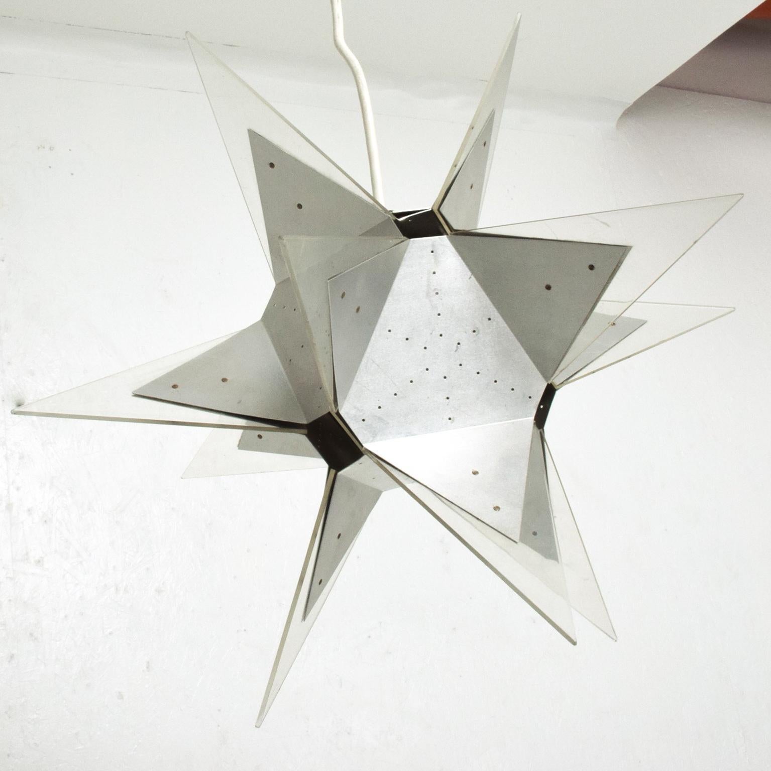 Mid-20th Century Mid-Century Modern Aluminium and Plexiglass Moravian Star Pendant Lamp, 1960s