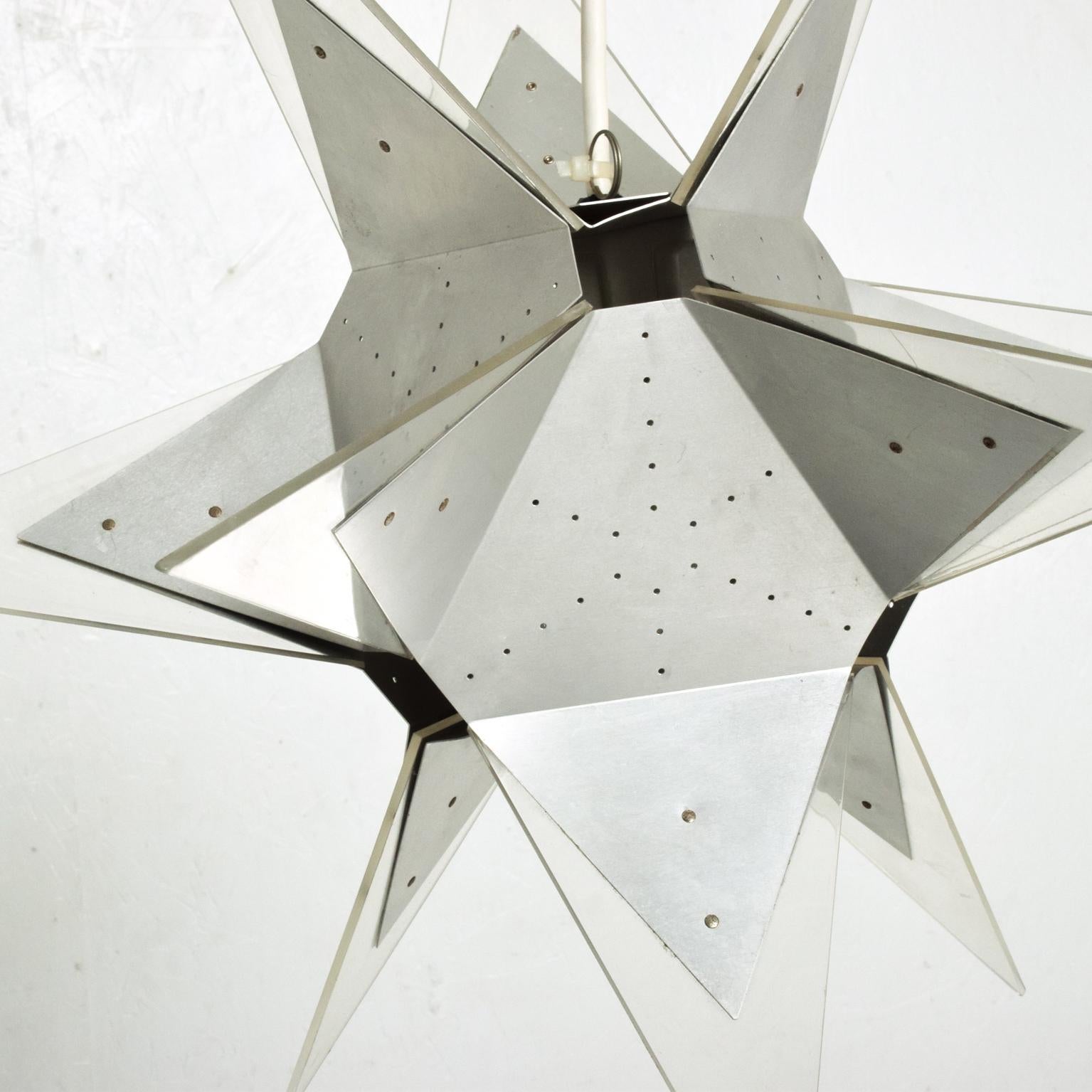 20th Century Mid-Century Modern Aluminium and Plexiglass Moravian Star Pendant Lamp, 1960s