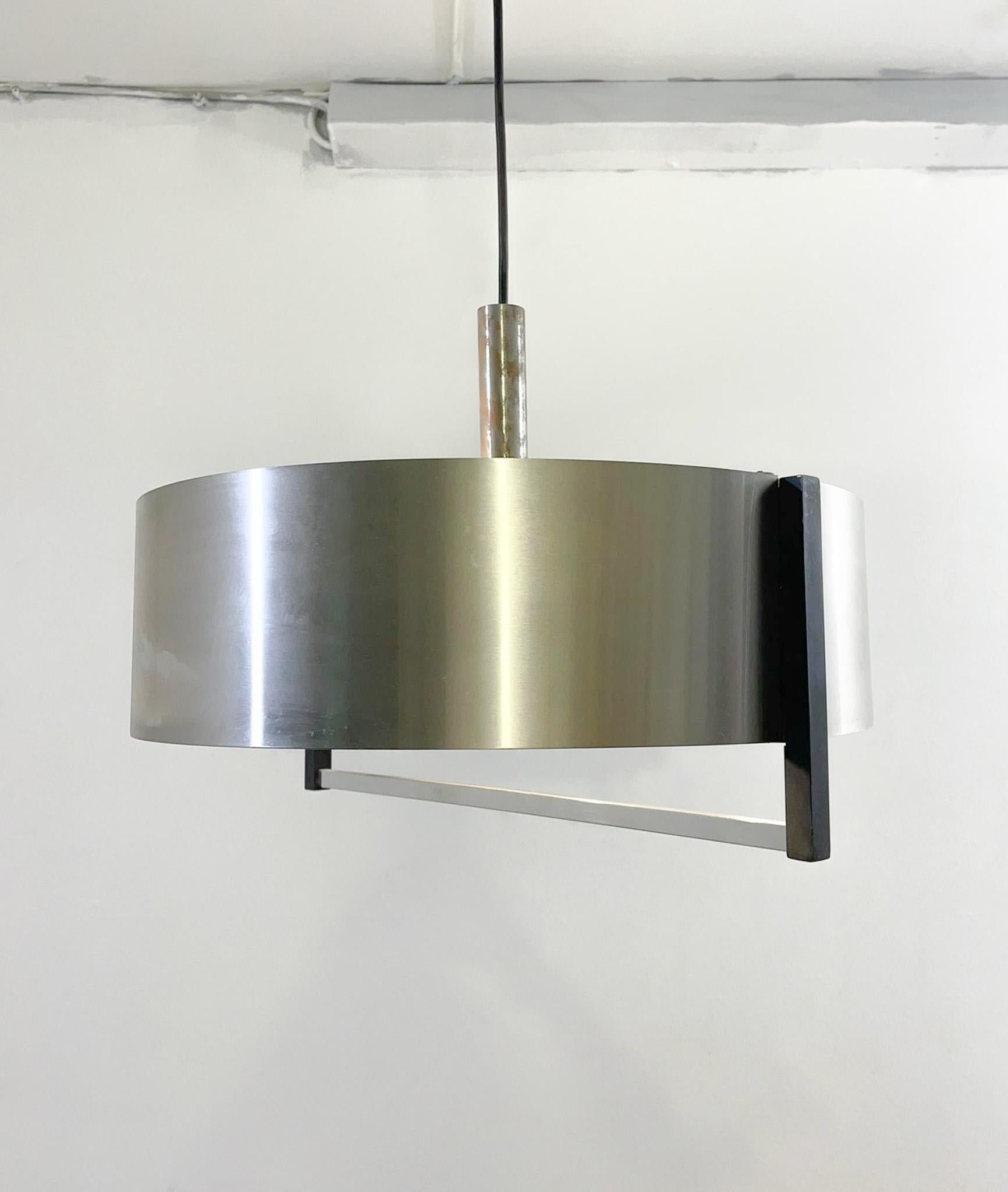 Mid-Century Modern Aluminium Ceiling Light, 1960s In Good Condition For Sale In Brussels, BE