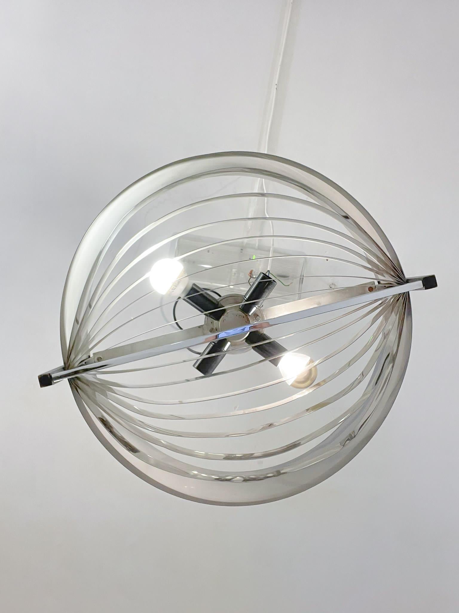 Mid-20th Century Mid-Century Modern Aluminium Ceiling Light, 1960s For Sale