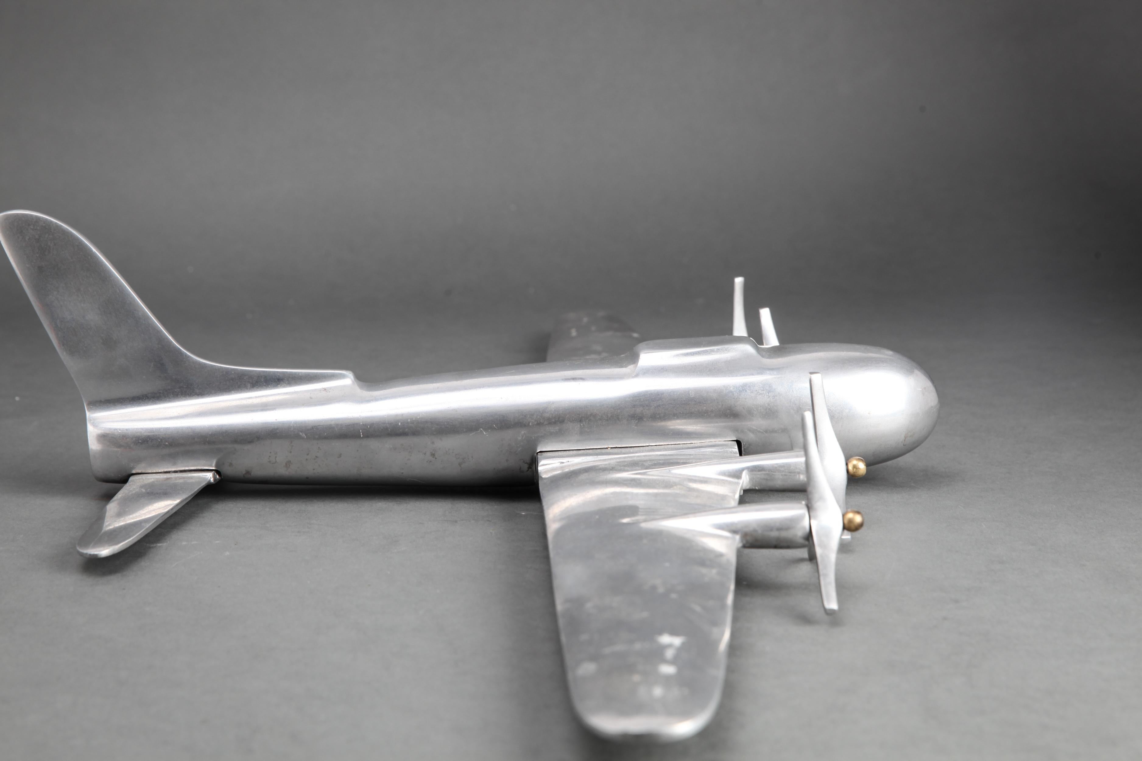 Mid-Century Modern Aluminum Airplane Model 1