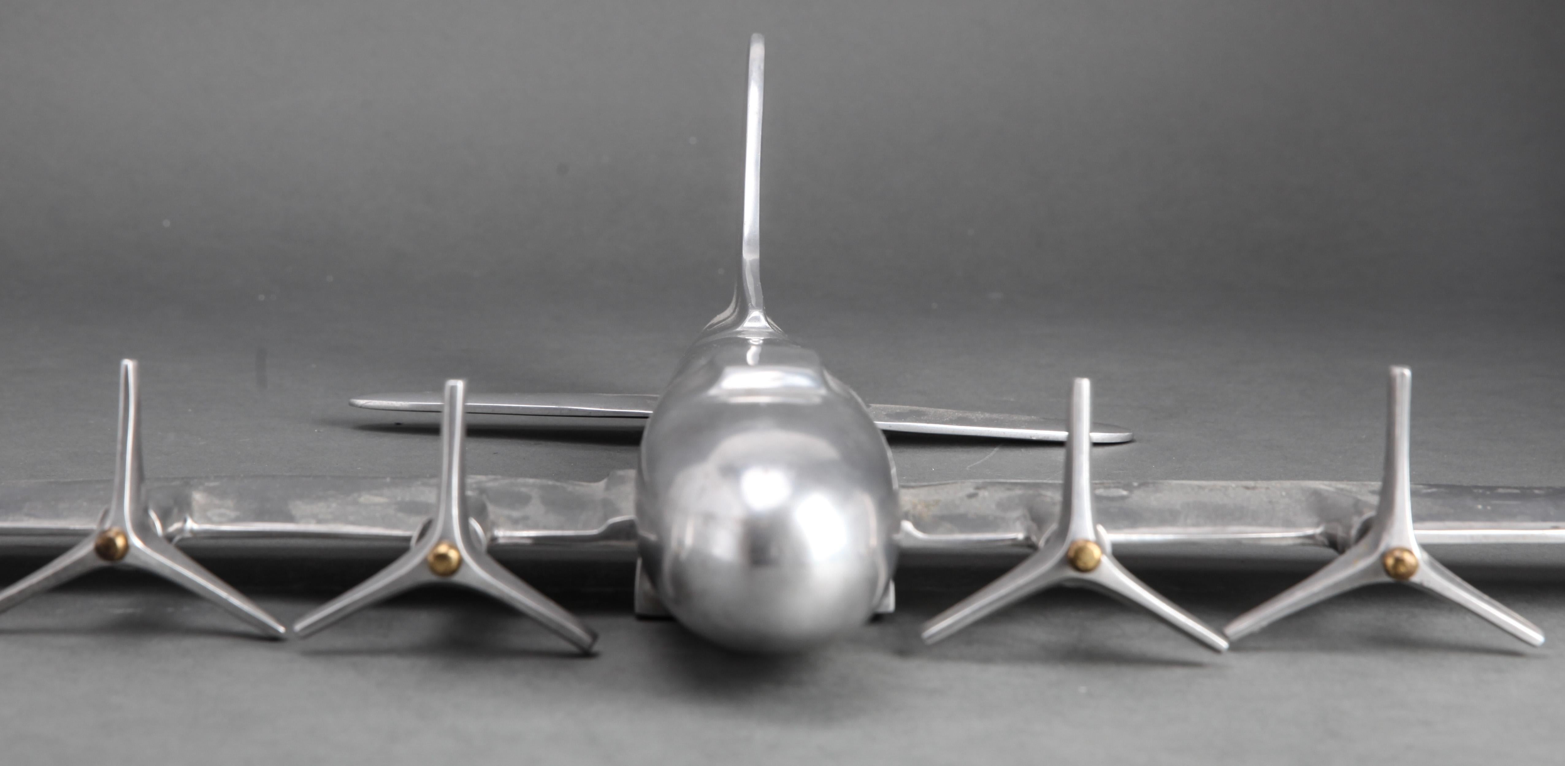Mid-Century Modern Aluminum Airplane Model 3