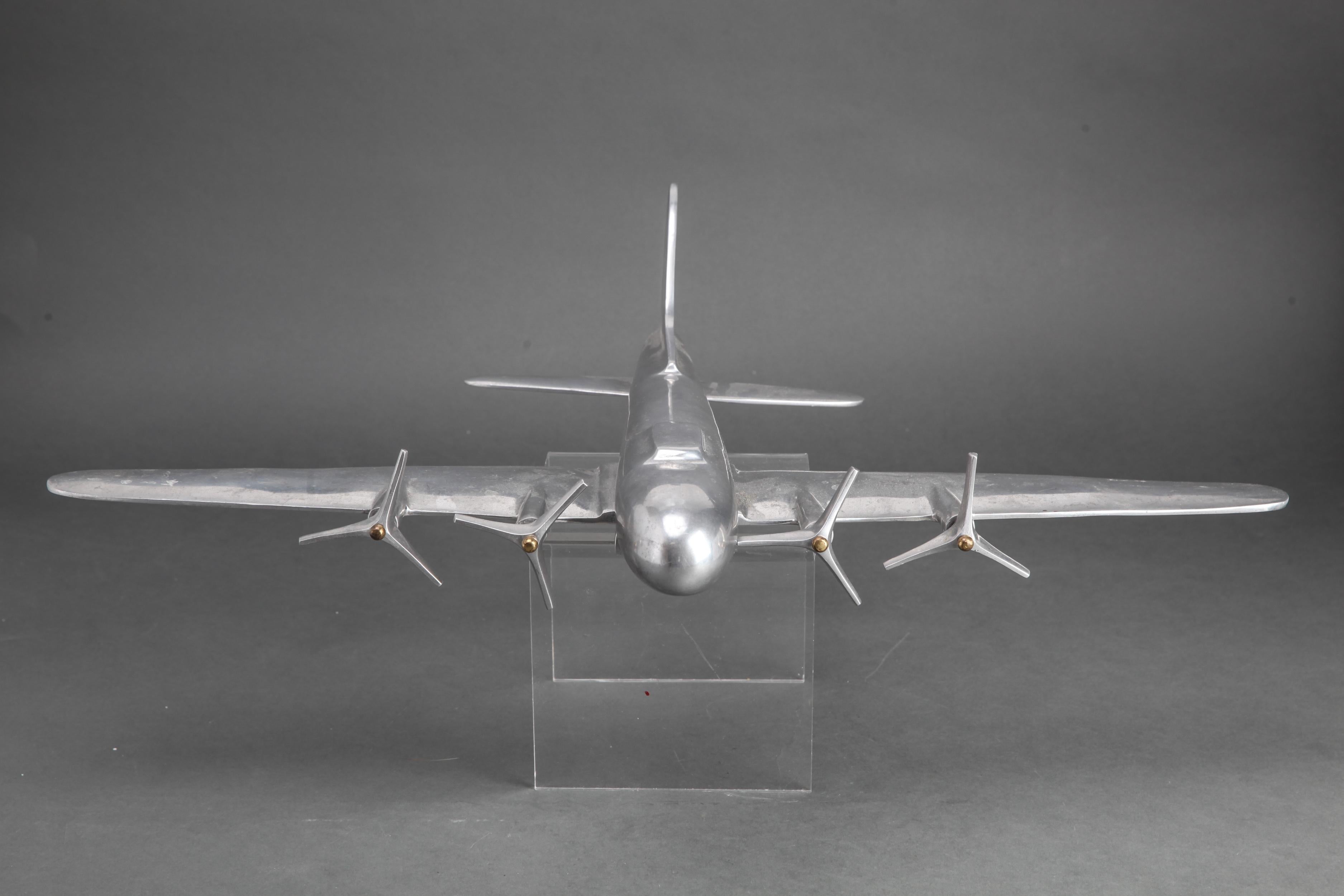 Mid-Century Modern Aluminum Airplane Model 4