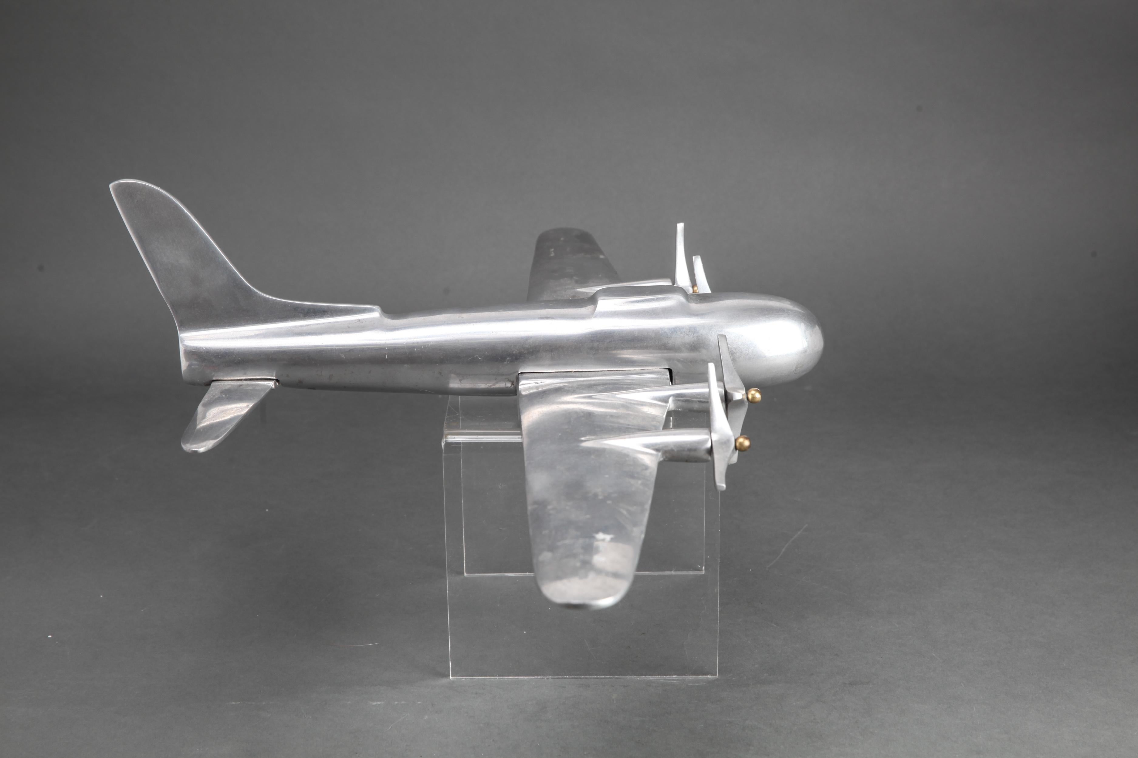 Mid-Century Modern Aluminum Airplane Model 5
