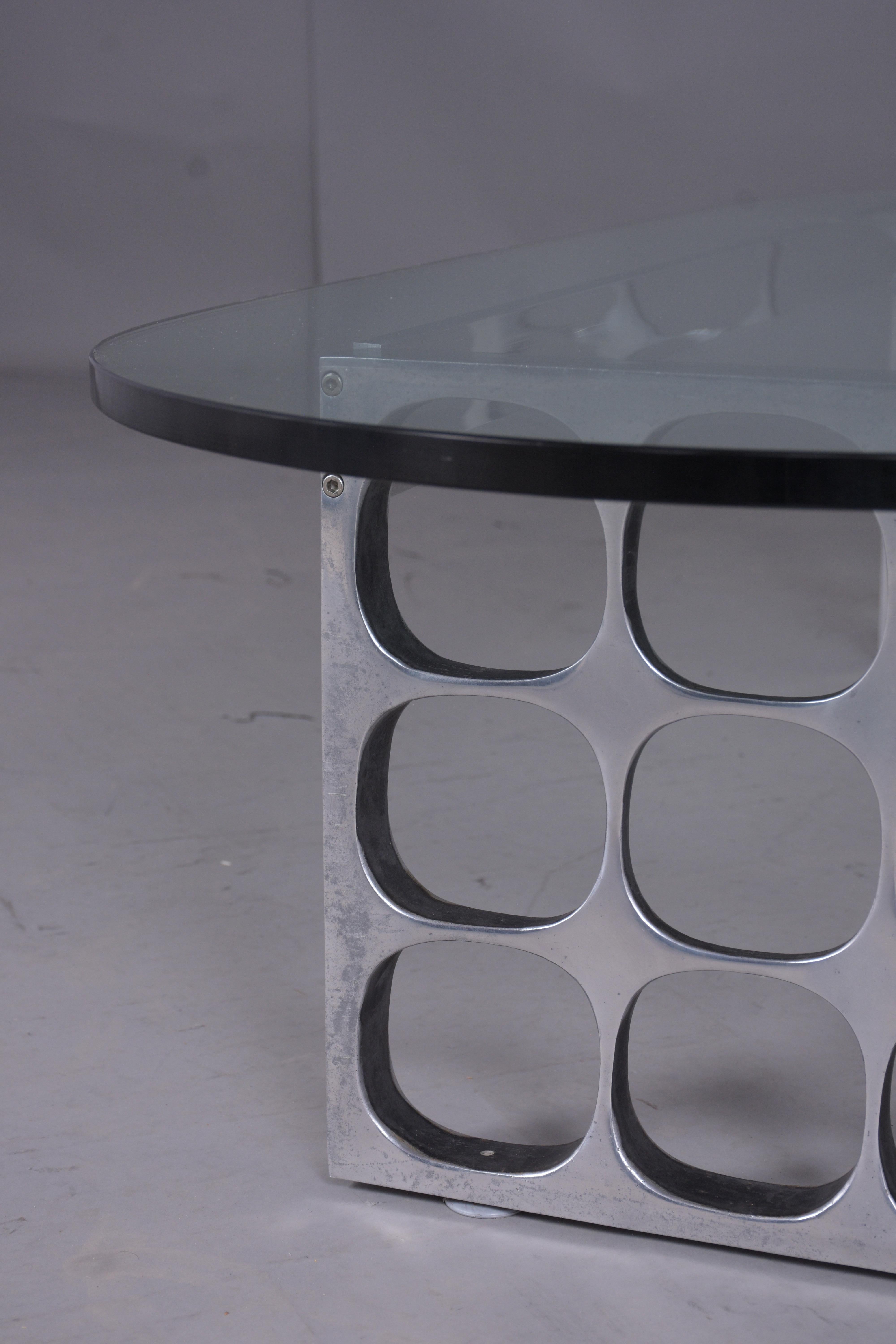 Mid-Century Modern Metal Glass Coffee Table For Sale 1