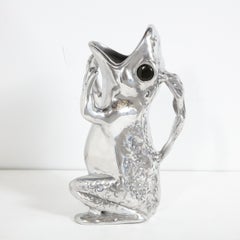 Mid-Century Modern Aluminum Frog Pitcher Signed by Arthur Court