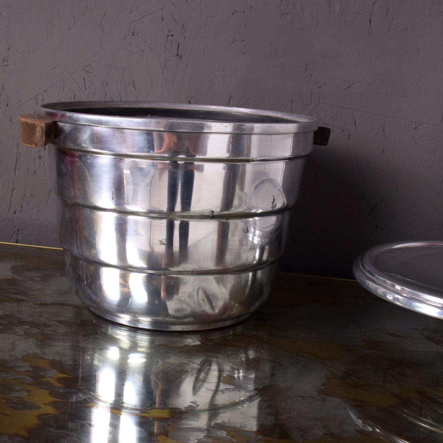 Polished Mid-Century Modern Aluminum Ice Bucket by Borkville