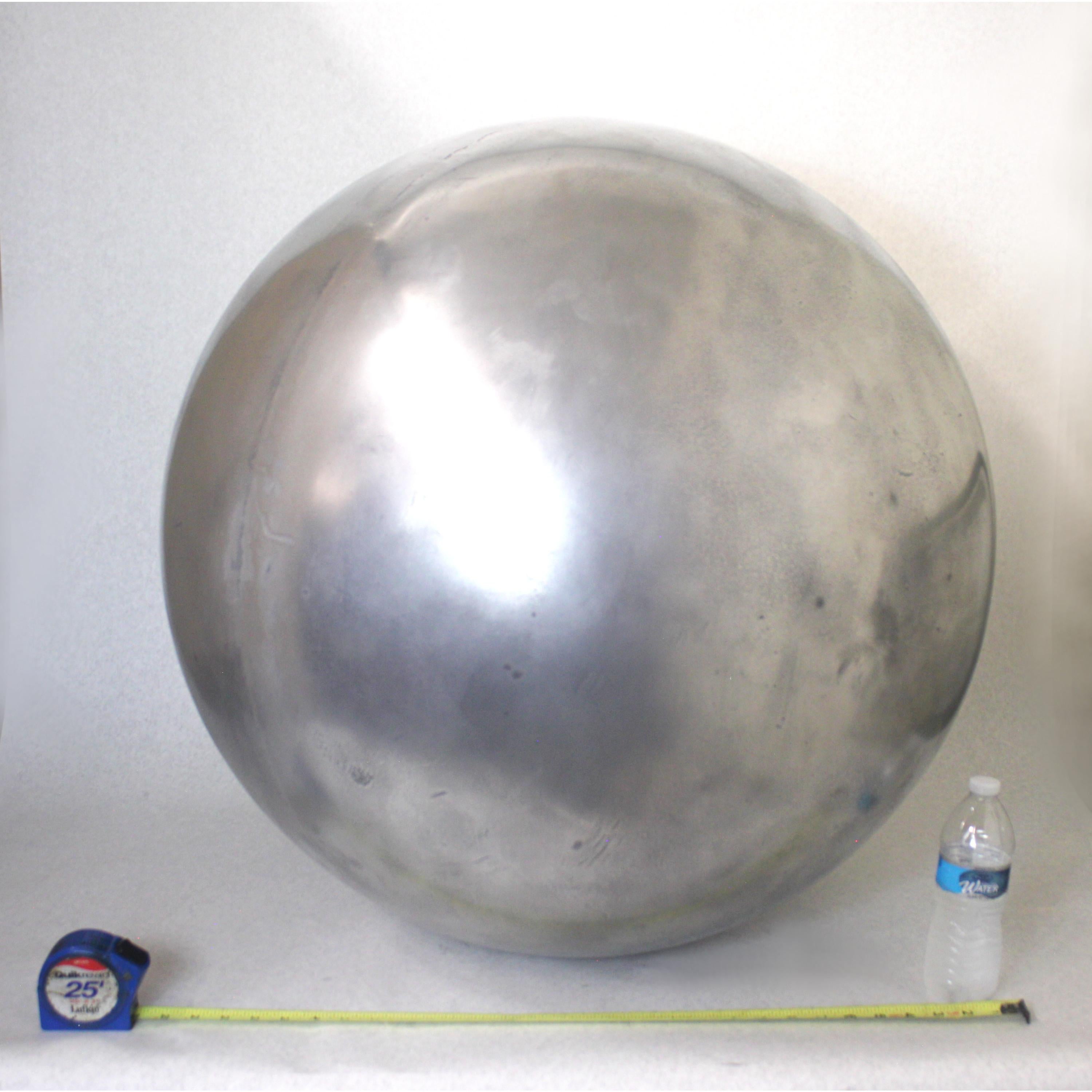 Mid-Century Modern Aluminum Landscape Garden Orb Sphere Ball Sculpture 1