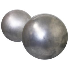 Used Mid-Century Modern Aluminum Landscape Garden Orb Sphere Ball Sculpture