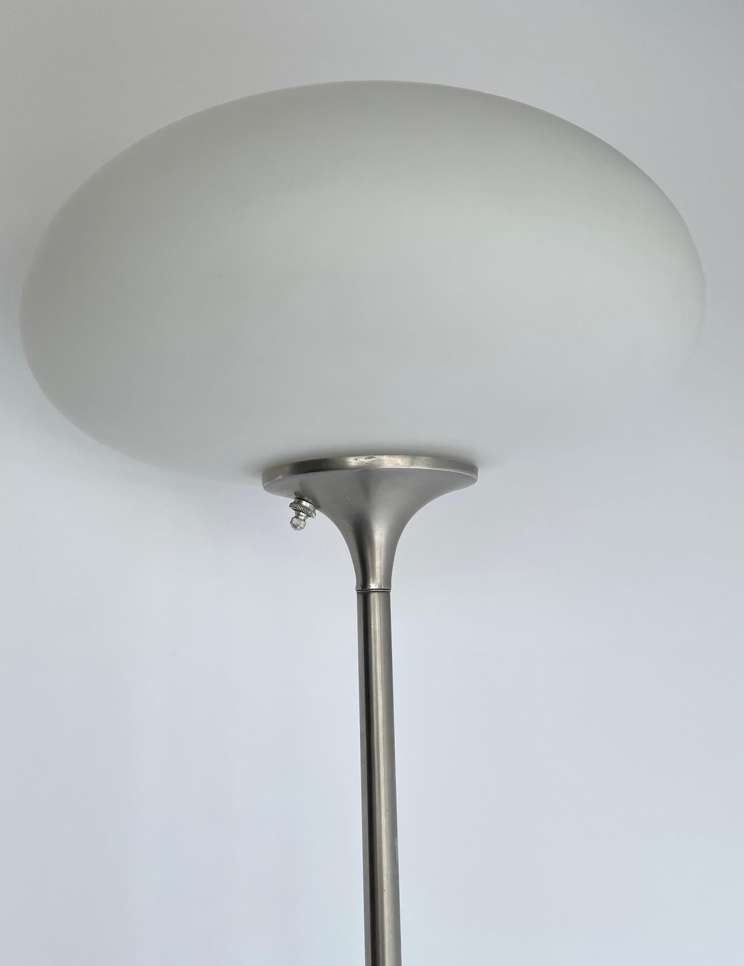 American Mid-Century Modern Aluminum Laurel Mushroom Floor Lamp, 1973