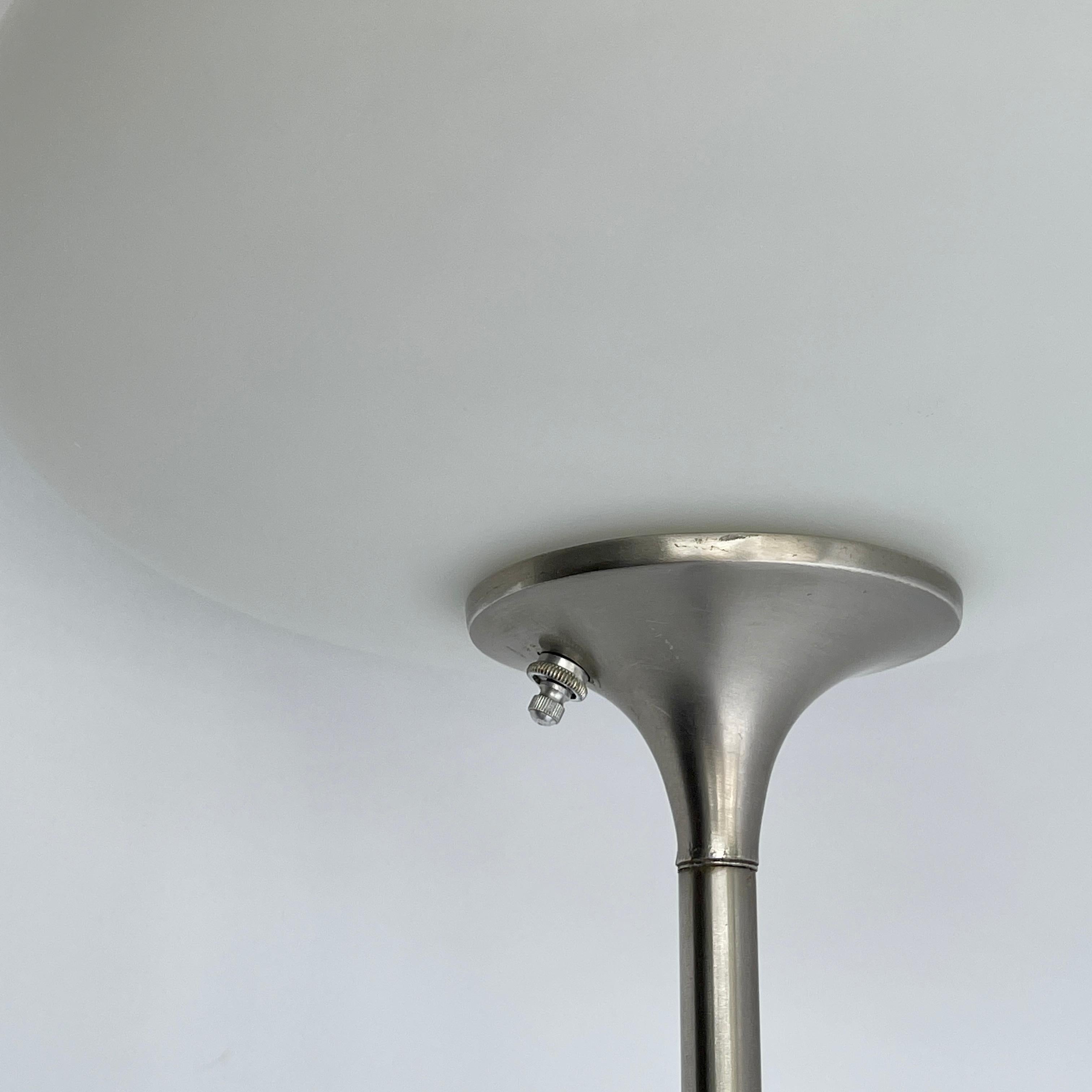 Brushed Mid-Century Modern Aluminum Laurel Mushroom Floor Lamp, 1973