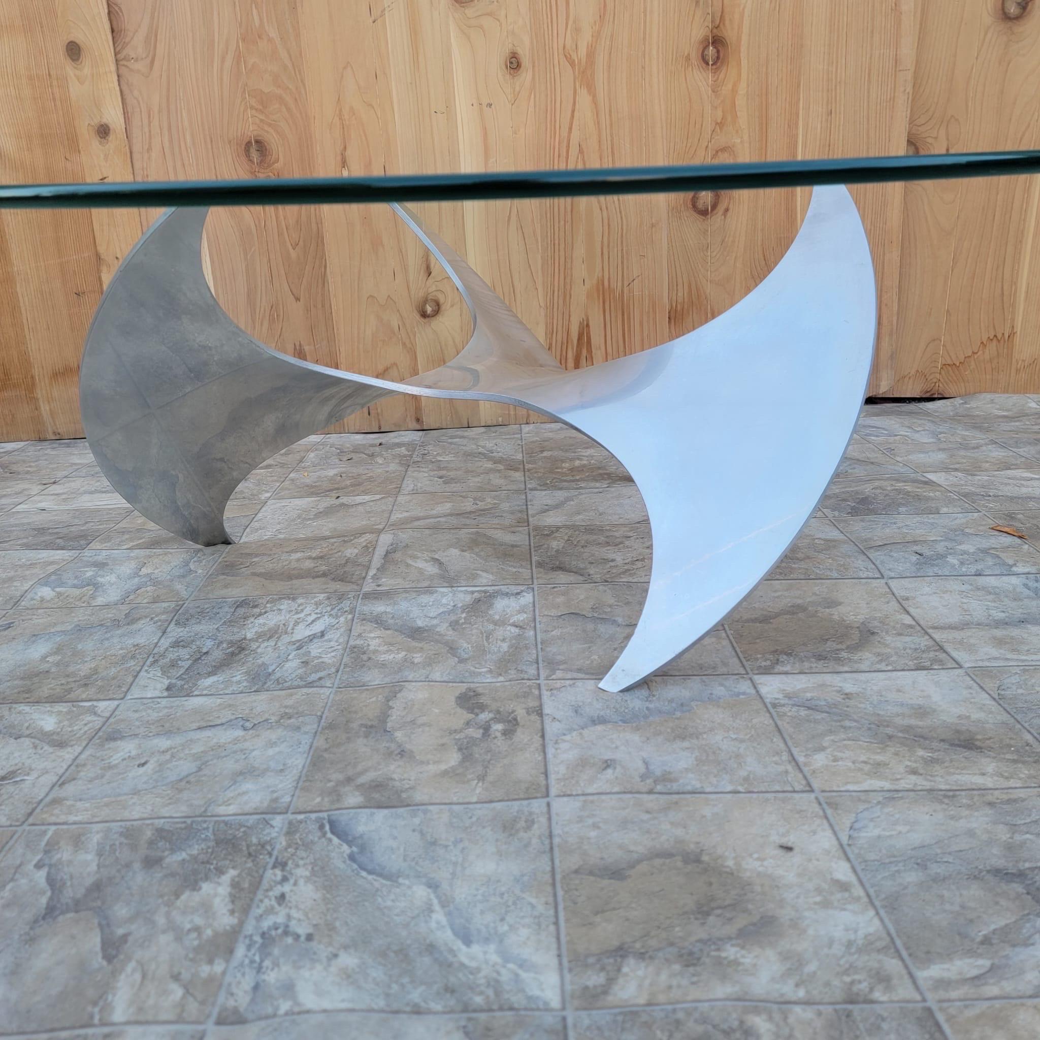 Hand-Crafted Mid-Century Modern Aluminum Propeller Coffee Table by Knut Hesterberg
