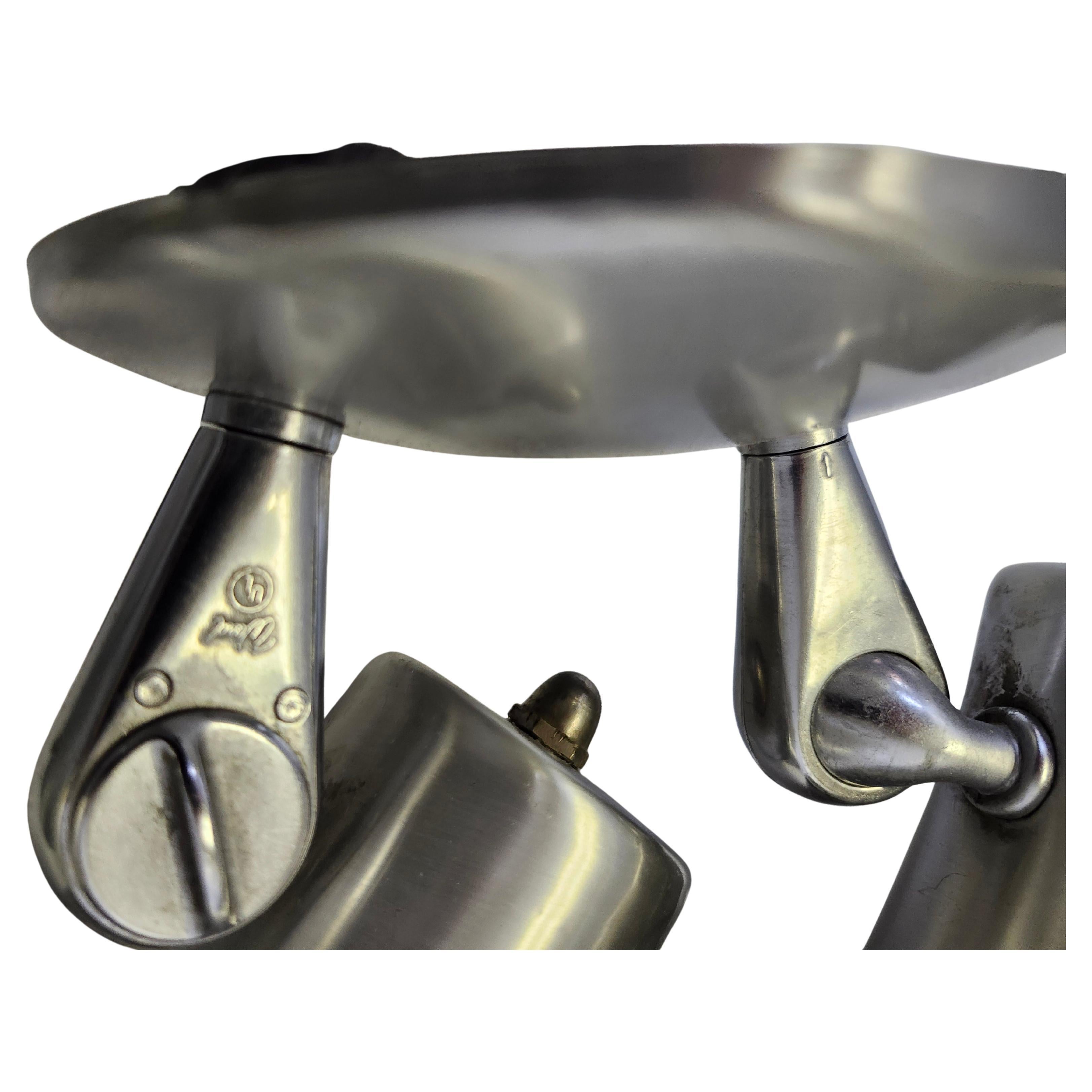 Pareja de dobles Lightolier de aluminio moderno de mediados de siglo Moderno de mediados de siglo en venta