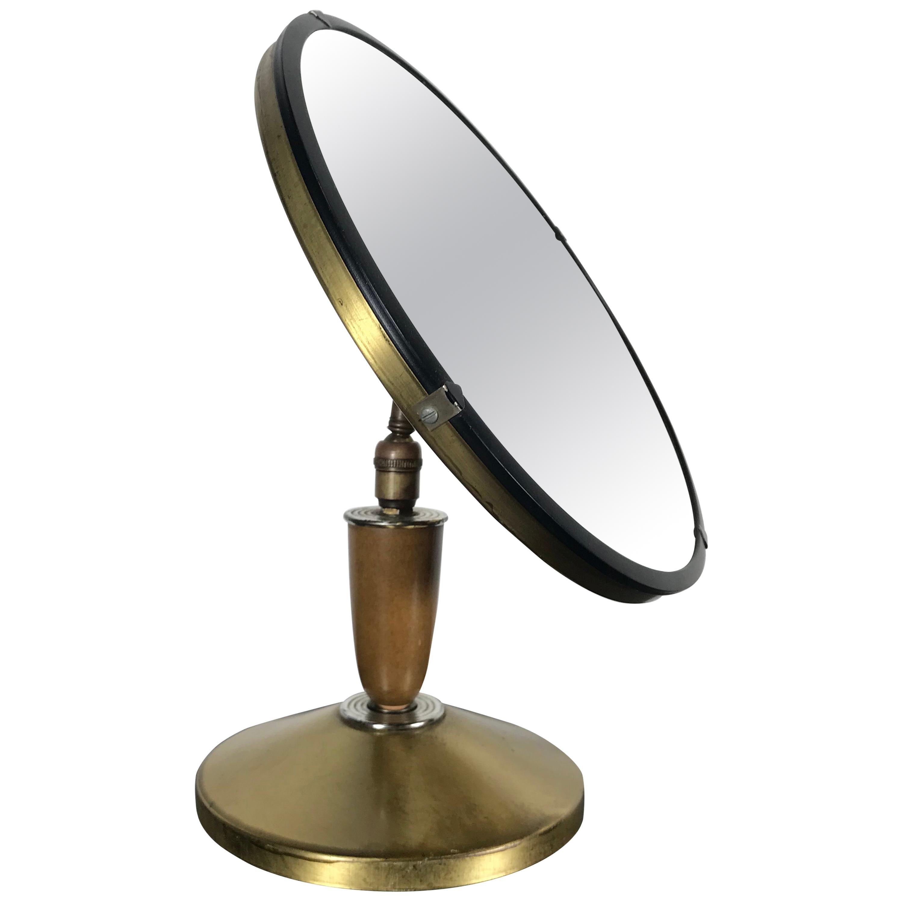 Mid-Century Modern Aluminum Stylized Jeweler's Counter Mirror