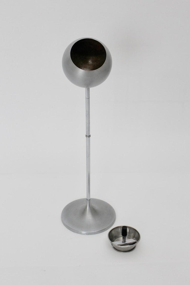 MidCentury Modern Aluminum Vintage Ashtray Stand by Erhard, 1960s, Germany For Sale at 1stDibs