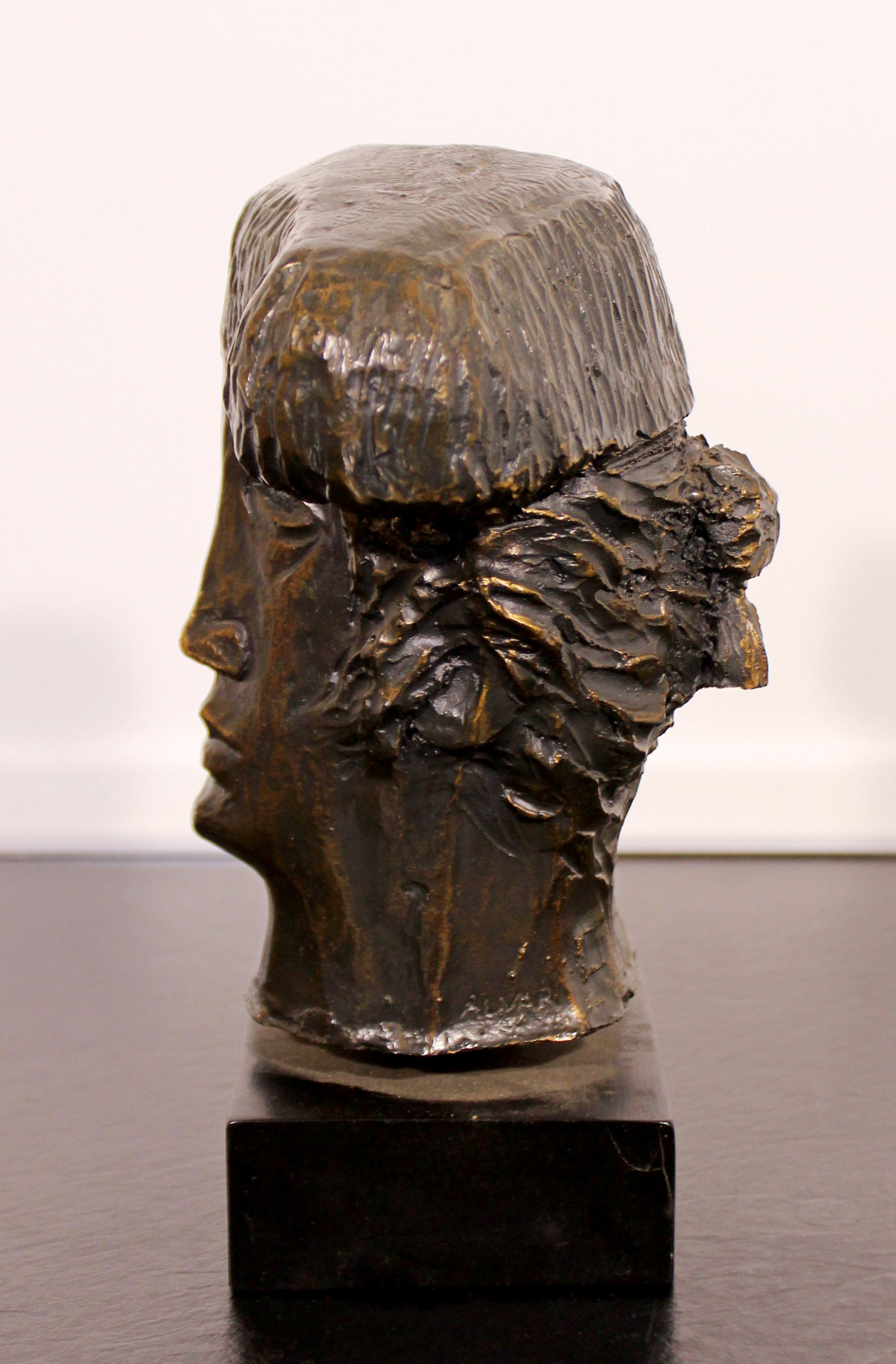 Spanish Mid-Century Modern Alvar Sunol Signed Bronze Overlay Table Sculpture Matador