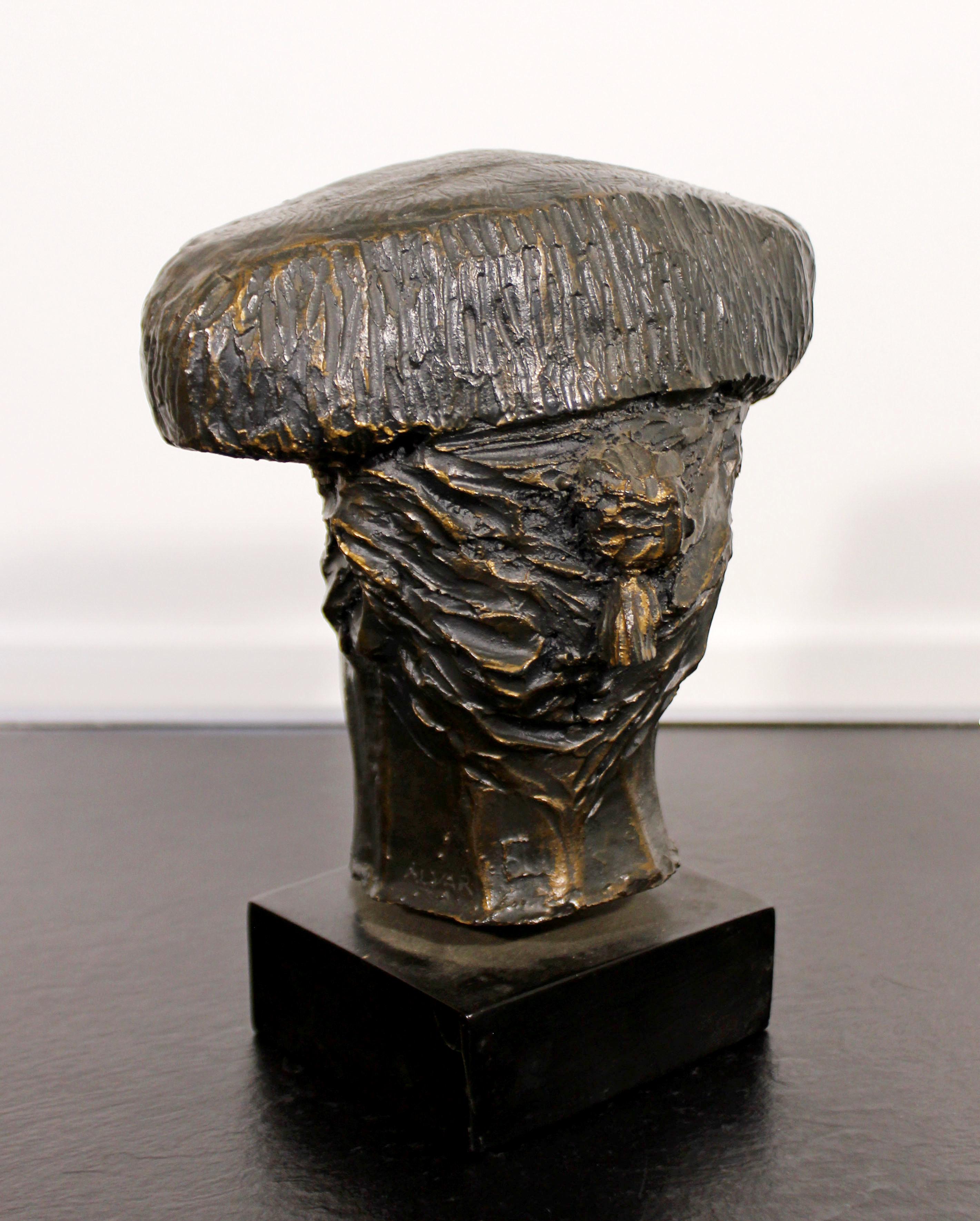 Mid-Century Modern Alvar Sunol Signed Bronze Overlay Table Sculpture Matador In Good Condition In Keego Harbor, MI