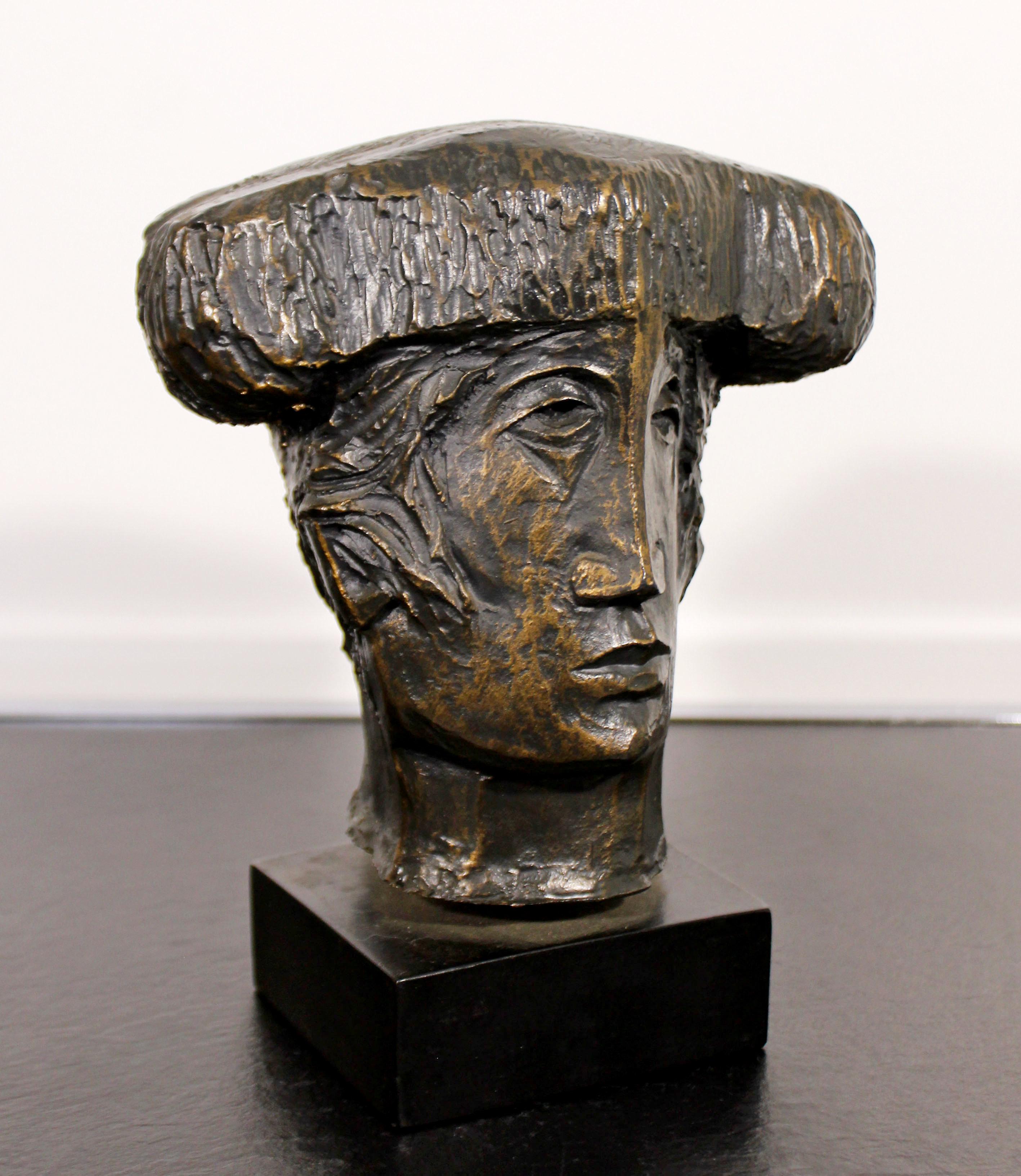 Mid-Century Modern Alvar Sunol Signed Bronze Overlay Table Sculpture Matador 2