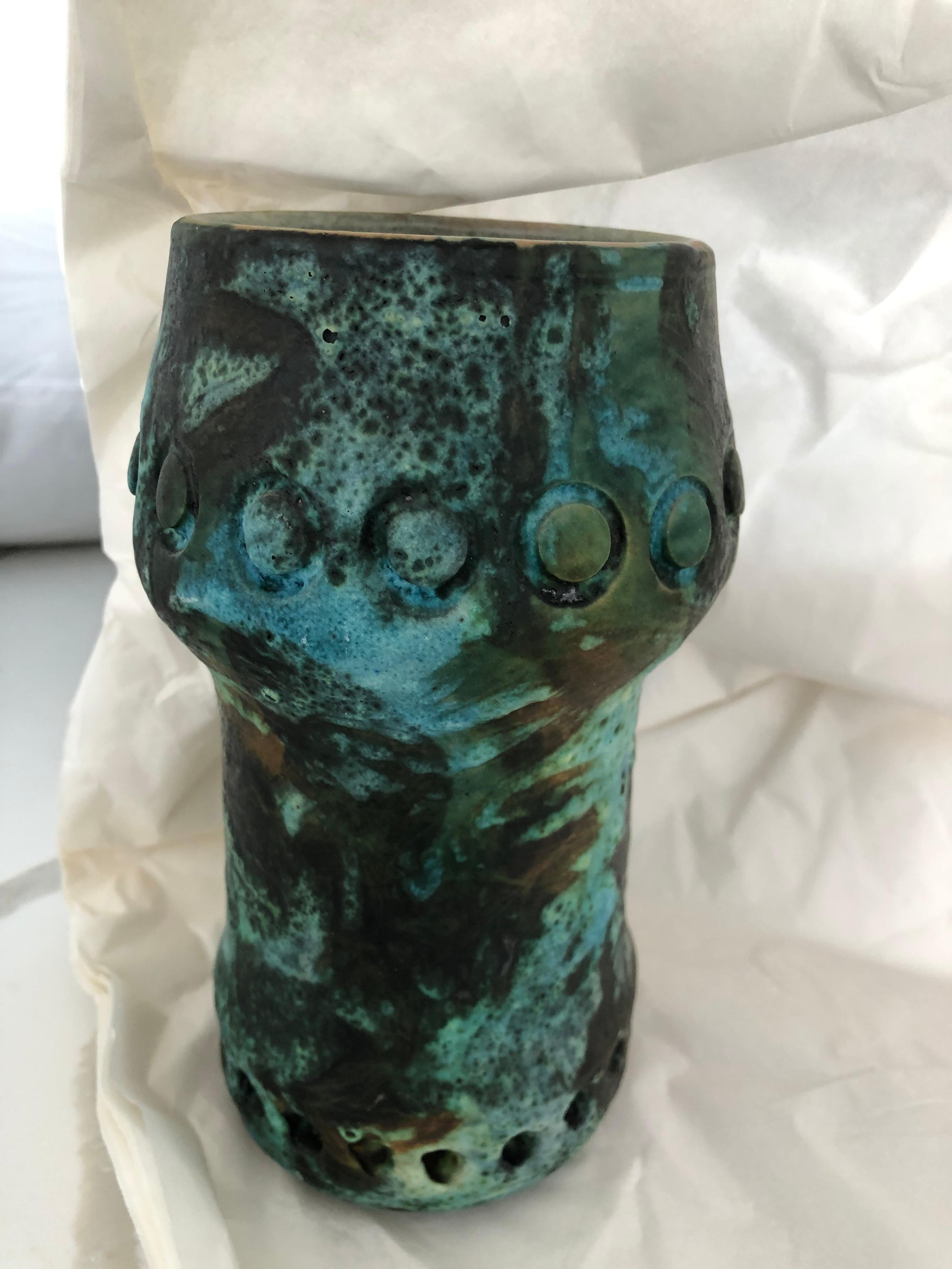 Glazed Mid-Century Modern Alvino Bagni for Raymor Sea Garden Ceramic Vase