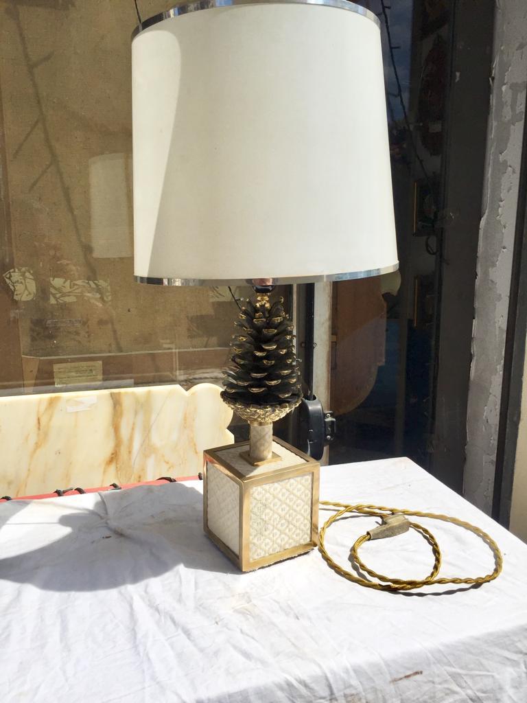 Mid-20th Century Mid-Century Modern, Amazing Brass Ananas Table Lamp, Italy, 1960