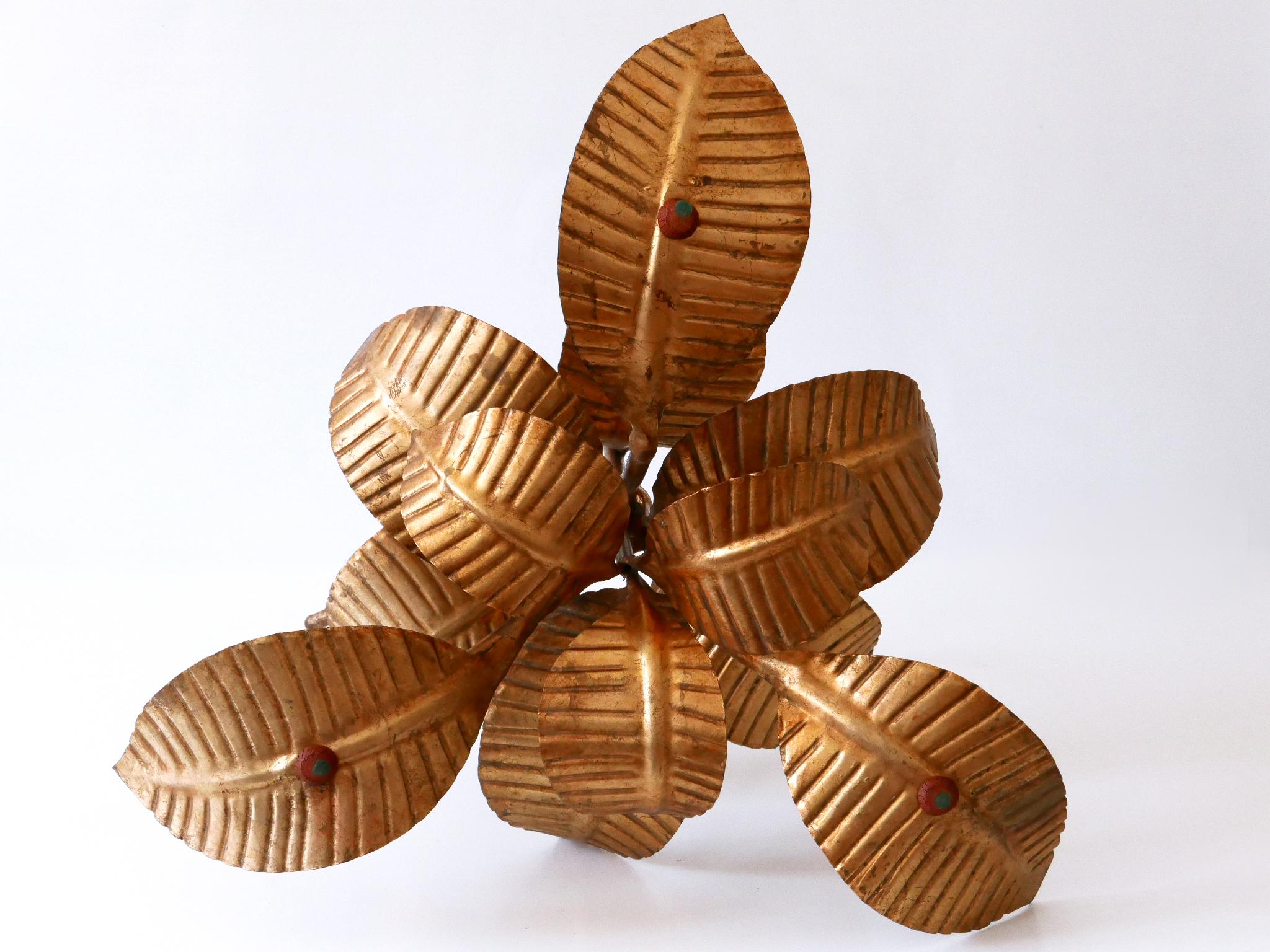 Mid-Century Modern Amazing Palm Leaves Coffee Table by Hans Kögl Germany 1970s For Sale 6