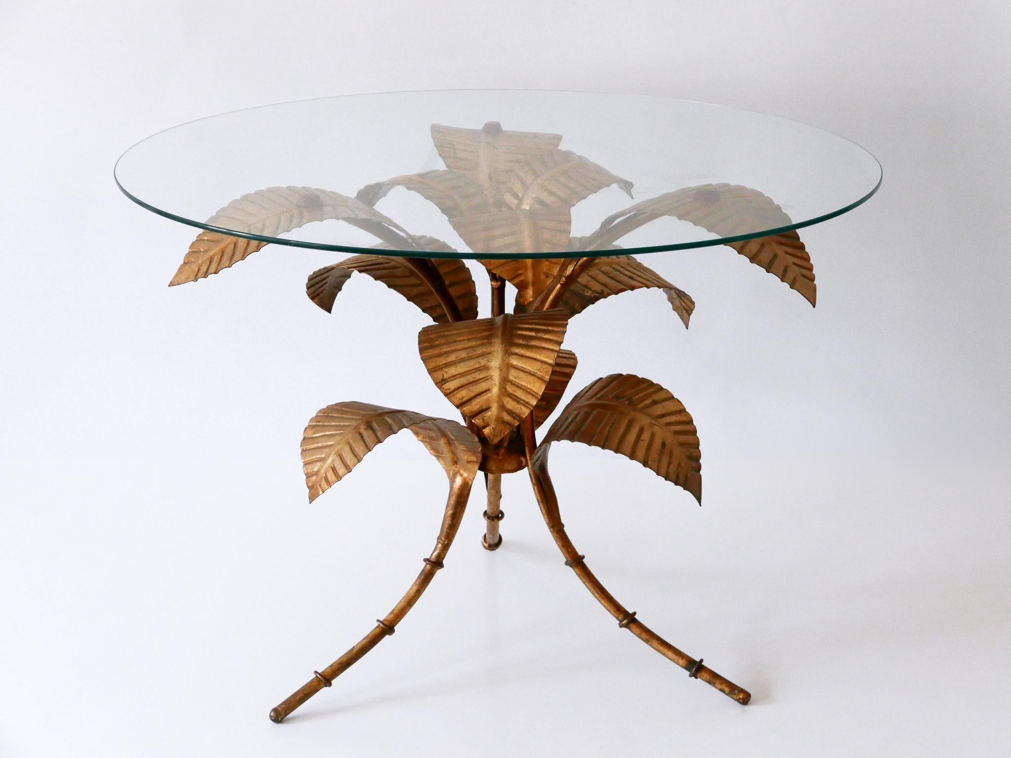 Mid-Century Modern Amazing Palm Leaves Coffee Table by Hans Kögl Germany 1970s In Good Condition For Sale In Munich, DE
