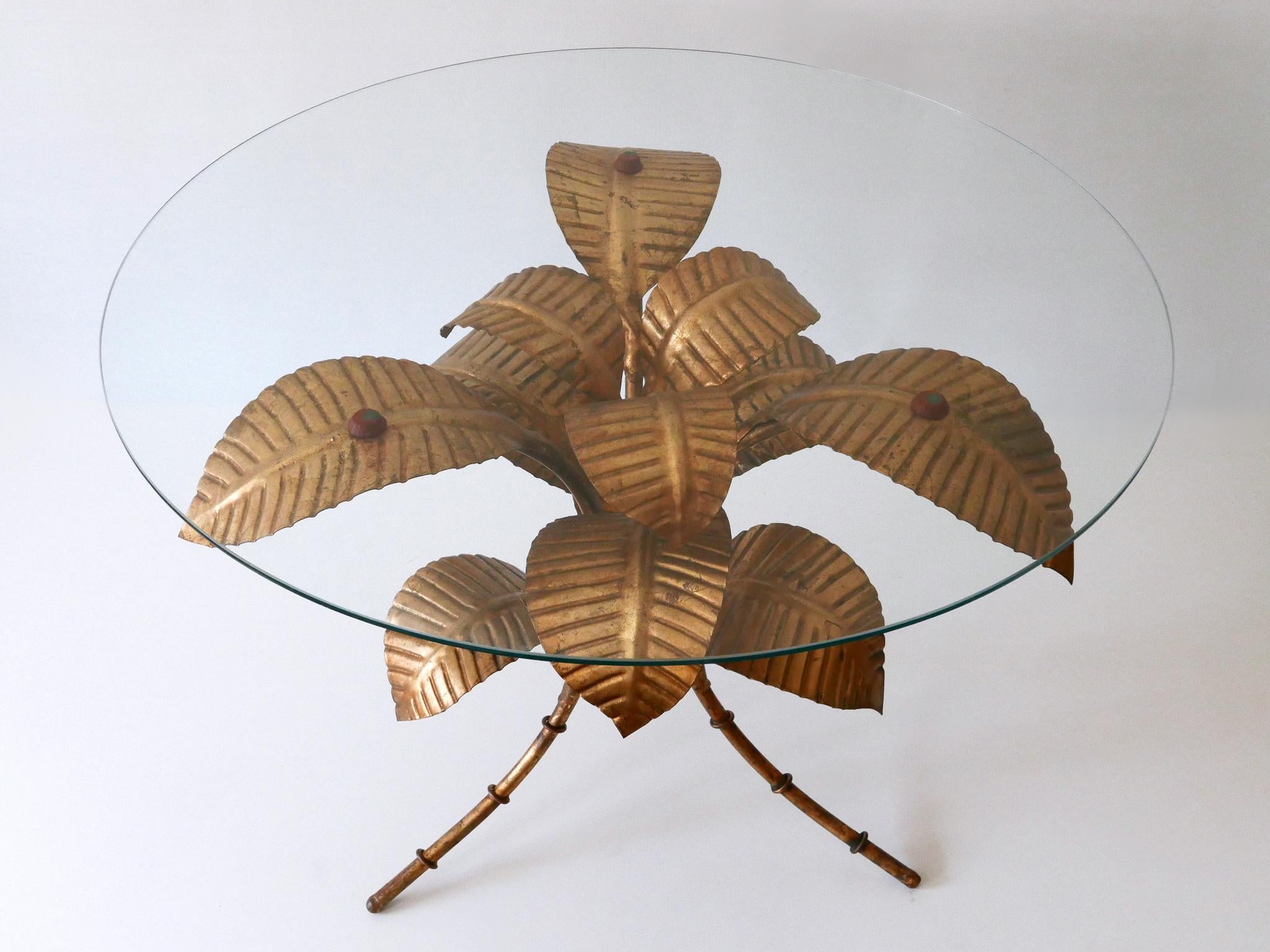 Late 20th Century Mid-Century Modern Amazing Palm Leaves Coffee Table by Hans Kögl Germany 1970s For Sale