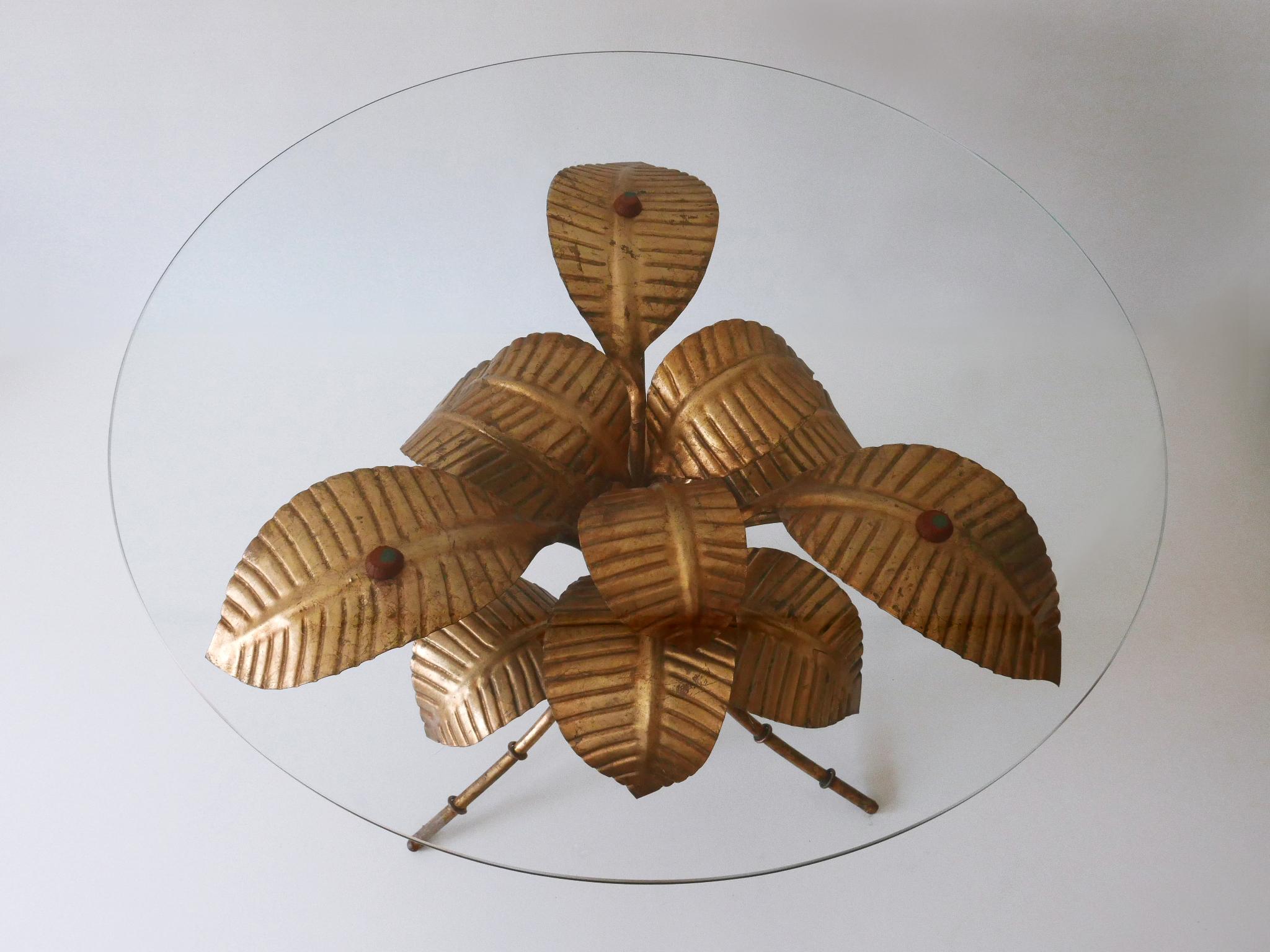 Mid-Century Modern Amazing Palm Leaves Coffee Table by Hans Kögl Germany 1970s For Sale 1