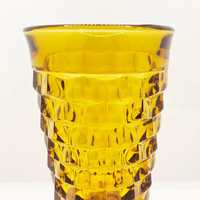 MidCentury Modern Amber Glass Drinking Glasses in Whitehall Pattern