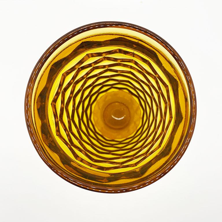 mid century amber glassware
