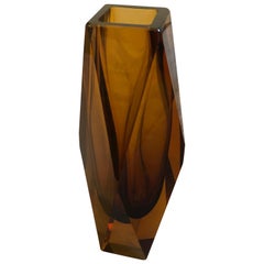Mid-Century Modern Amber Murano Glass Vase, circa 1970