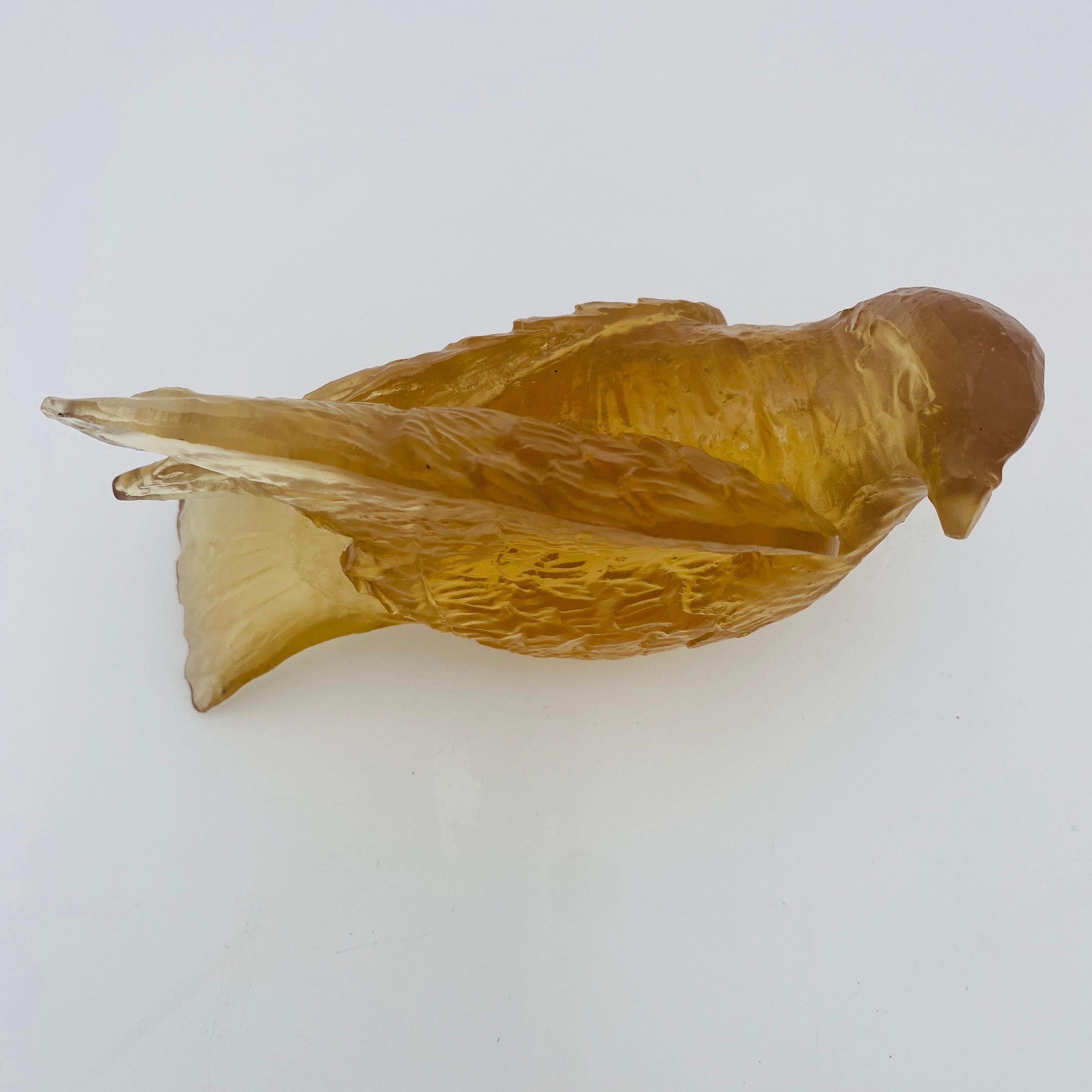 Mid-Century Modern Amber Resin Bird Sculpture by Dorothy Thorpe 1970s For Sale 5