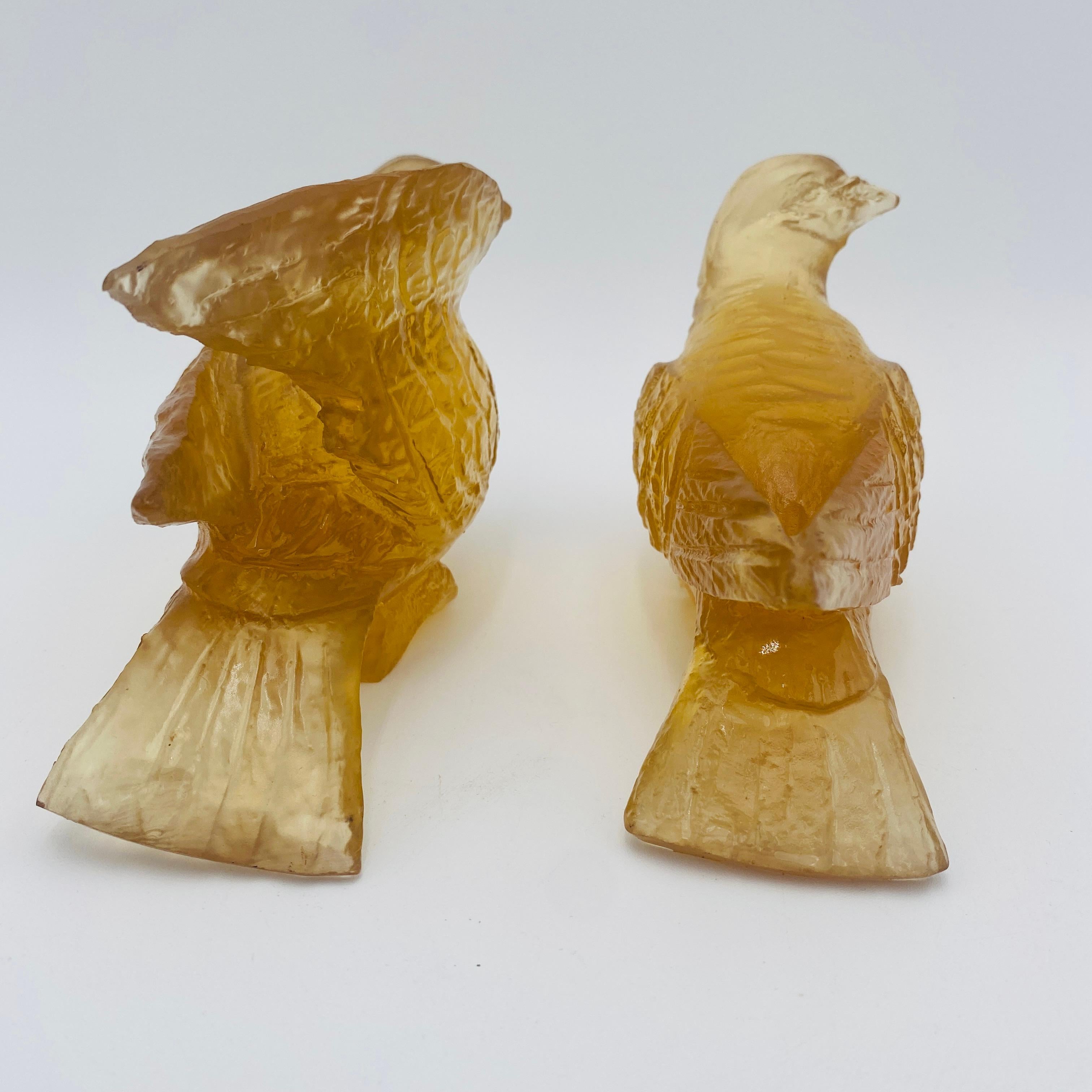 Mid-Century Modern Amber Resin Bird Sculpture by Dorothy Thorpe 1970s For Sale 6