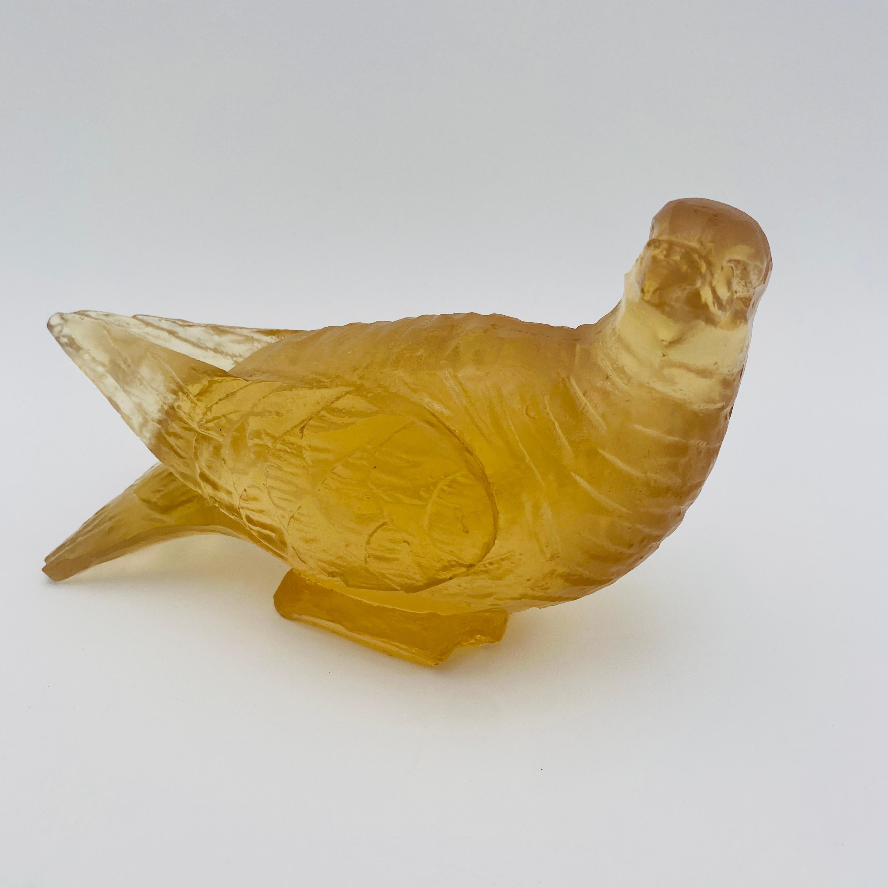 Mid-Century Modern Amber Resin Bird Sculpture by Dorothy Thorpe 1970s For Sale 7