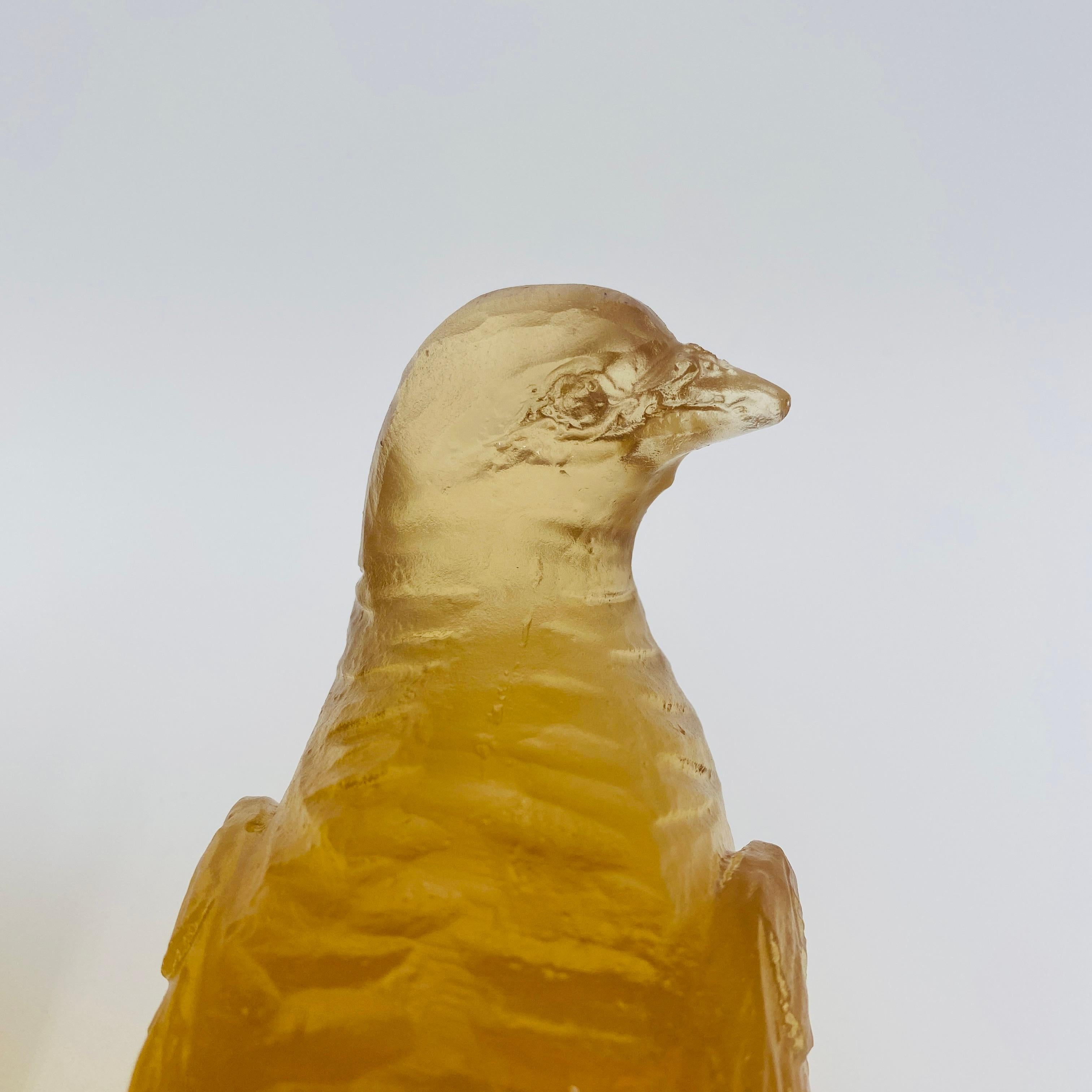 Mid-Century Modern Amber Resin Bird Sculpture by Dorothy Thorpe 1970s For Sale 9