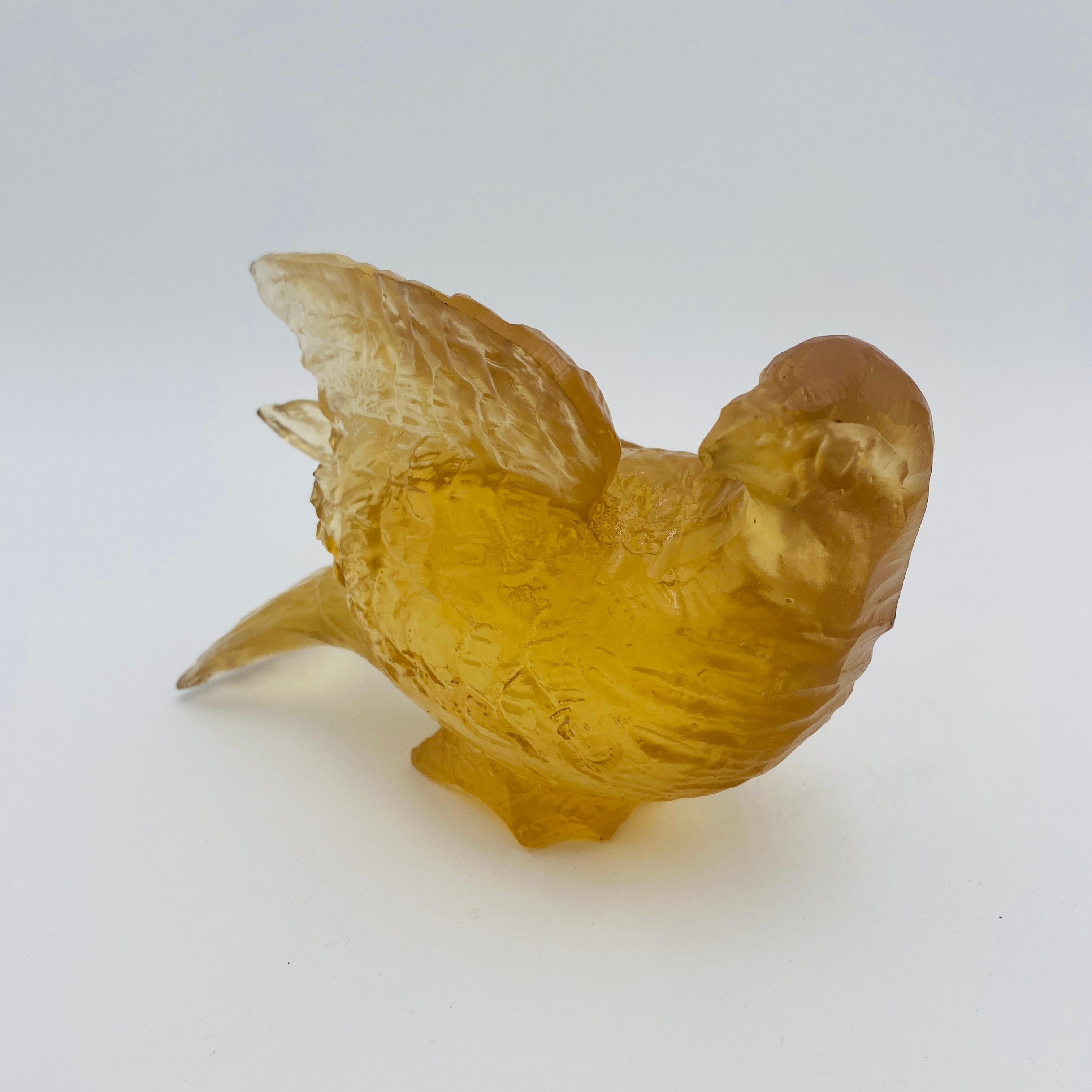 Mid-Century Modern Amber Resin Bird Sculpture by Dorothy Thorpe 1970s For Sale 1