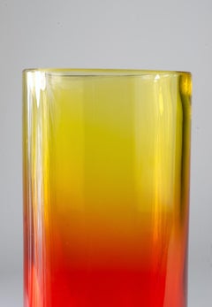 Mid Century Modern Amberina Glass Bud Vase