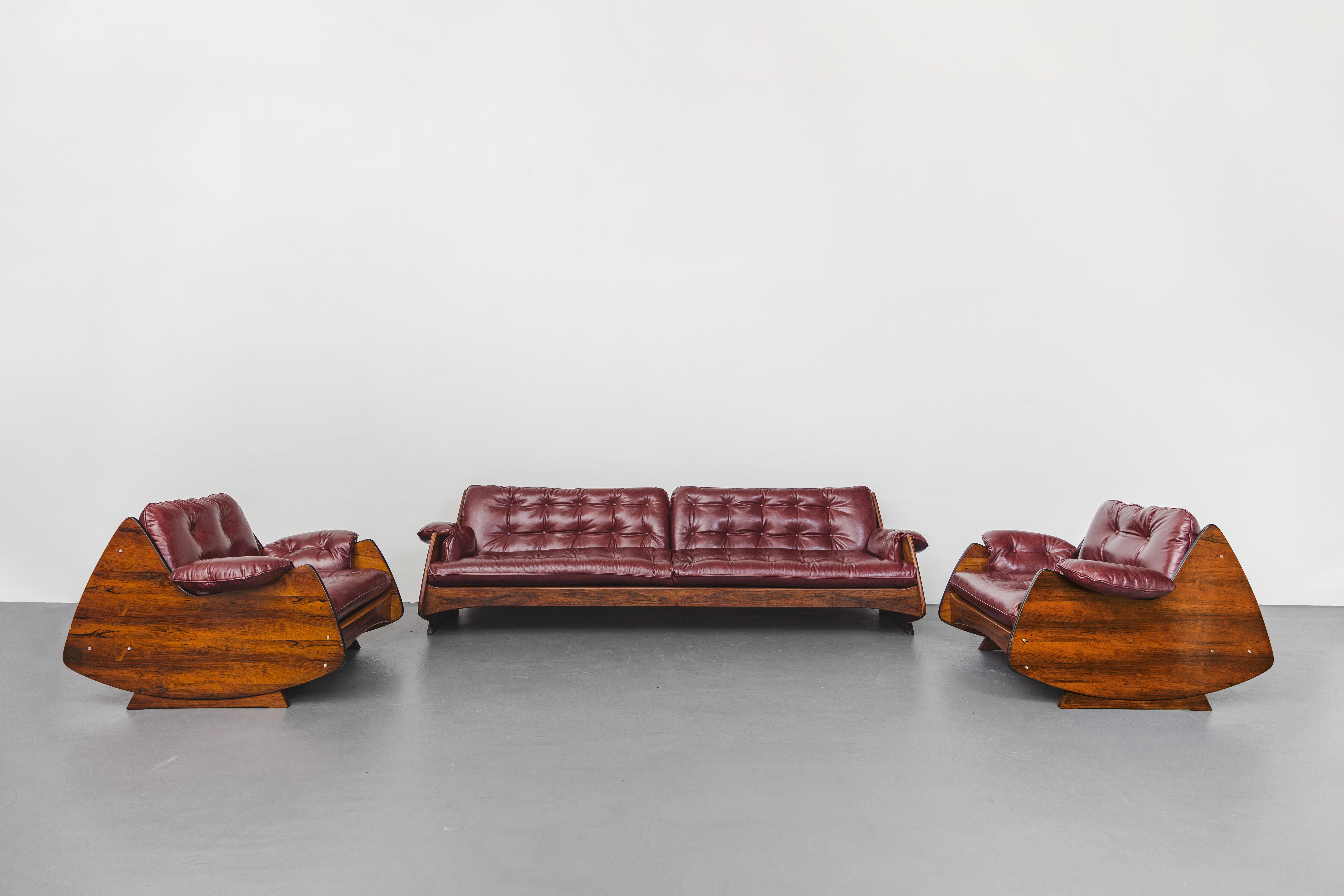 Modernes Mid-Century-Sofa „Ameba“ aus Rosenholz, Jorge Zalszupin zugeschrieben, 1960er Jahre im Angebot 1