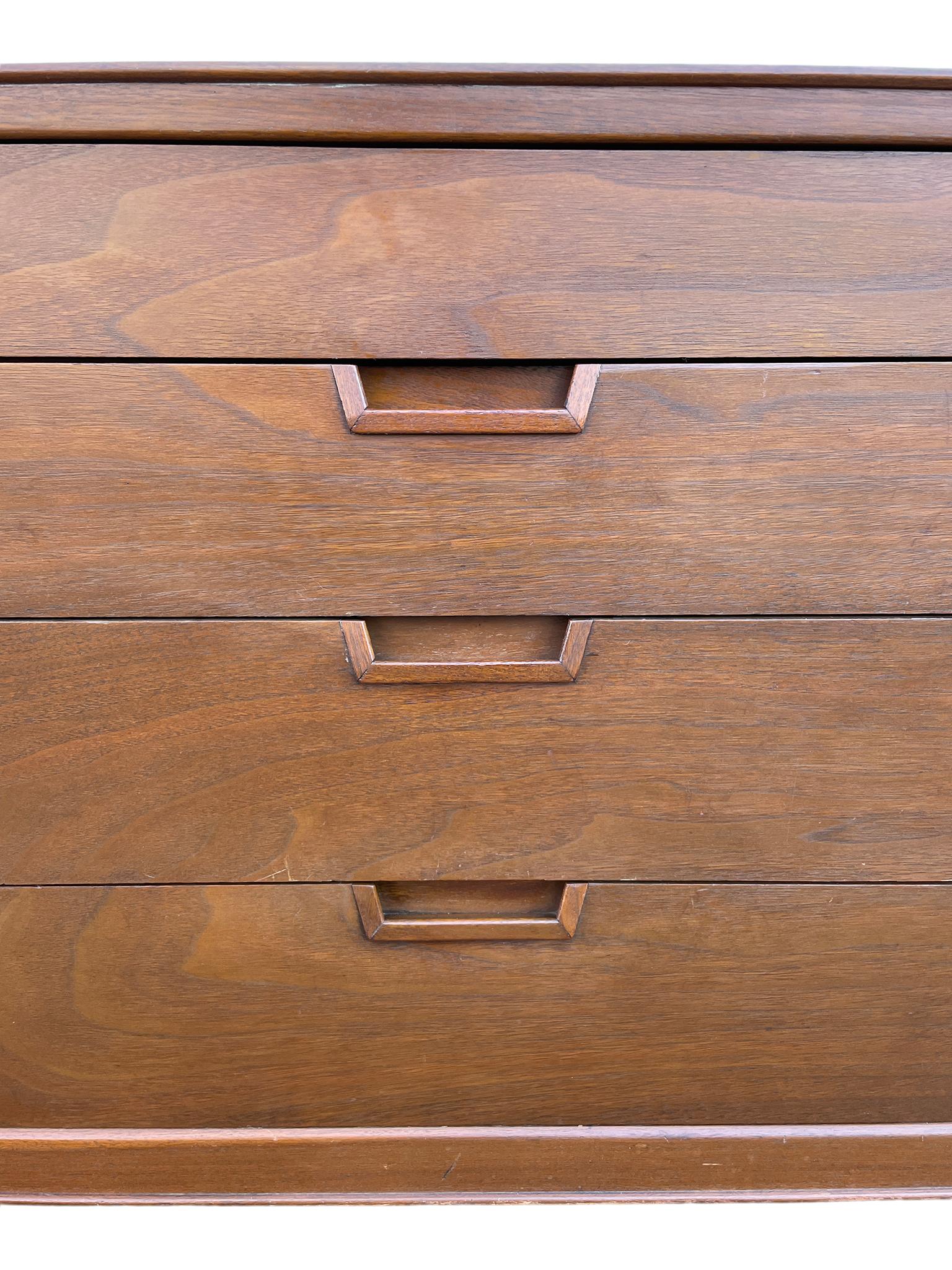 Woodwork Mid Century Modern American 8 Drawer Dresser by Janus