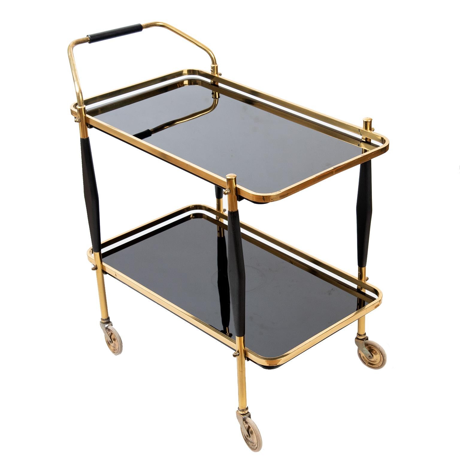 Brass Mid-Century Modern American Bar Cart