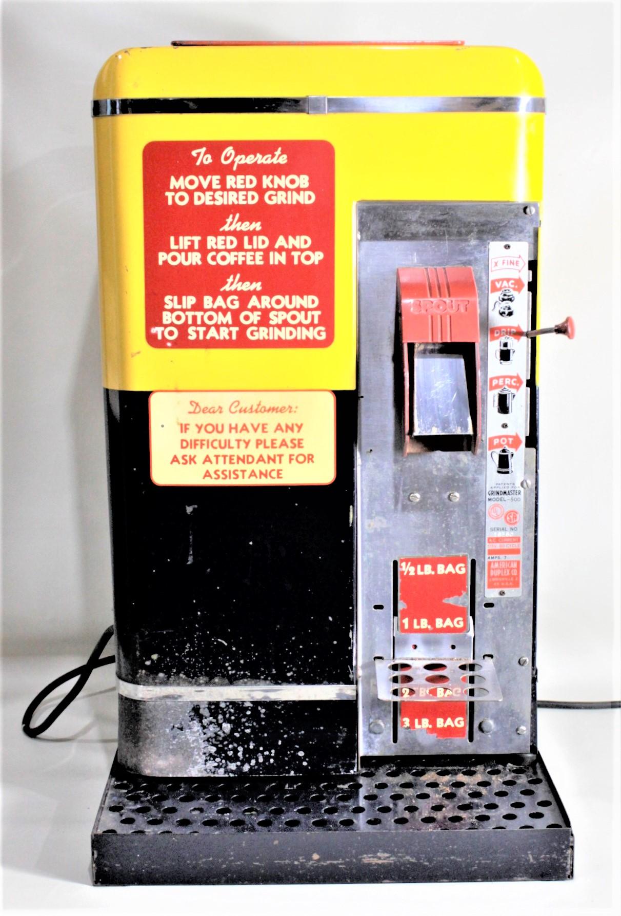 Machine-Made Mid-Century Modern American Duplex Commercial Coffee Grinder & Store Display