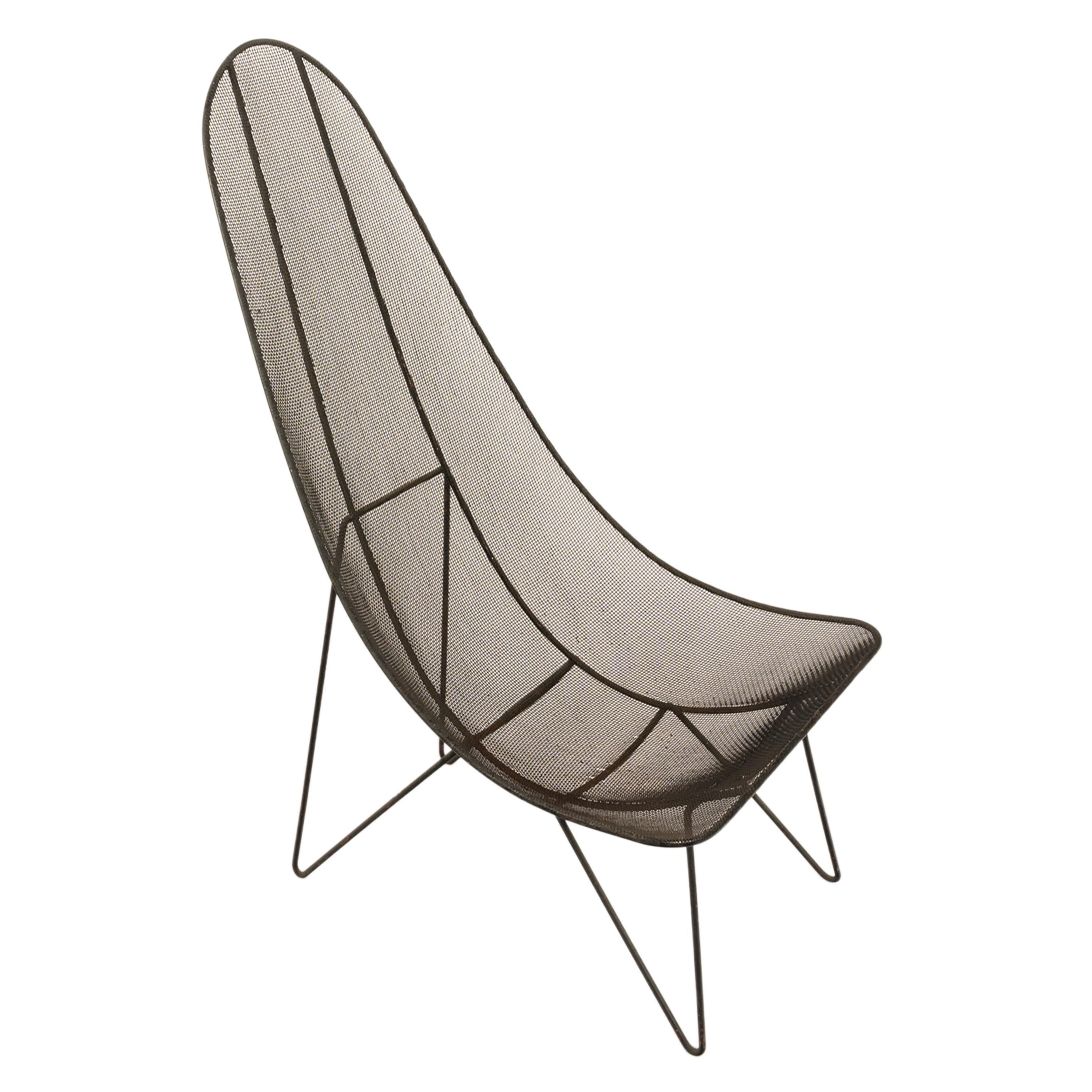 Amerikanischer Lounge-/Terrassenstuhl „Scoop“ aus Eisengeflecht, Mid-Century Modern, Sol Bloom, 1950 im Angebot 3