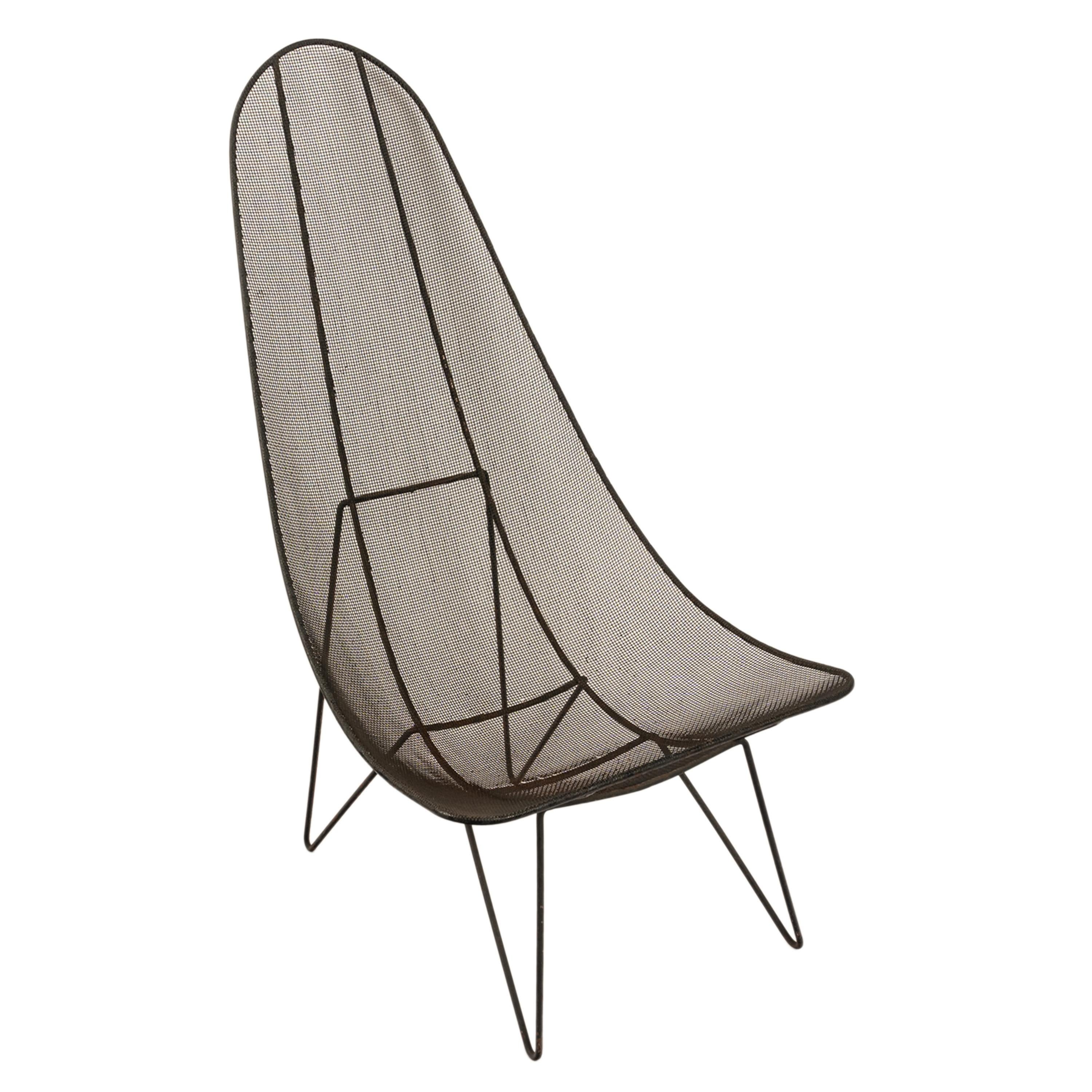 Amerikanischer Lounge-/Terrassenstuhl „Scoop“ aus Eisengeflecht, Mid-Century Modern, Sol Bloom, 1950 im Angebot 5