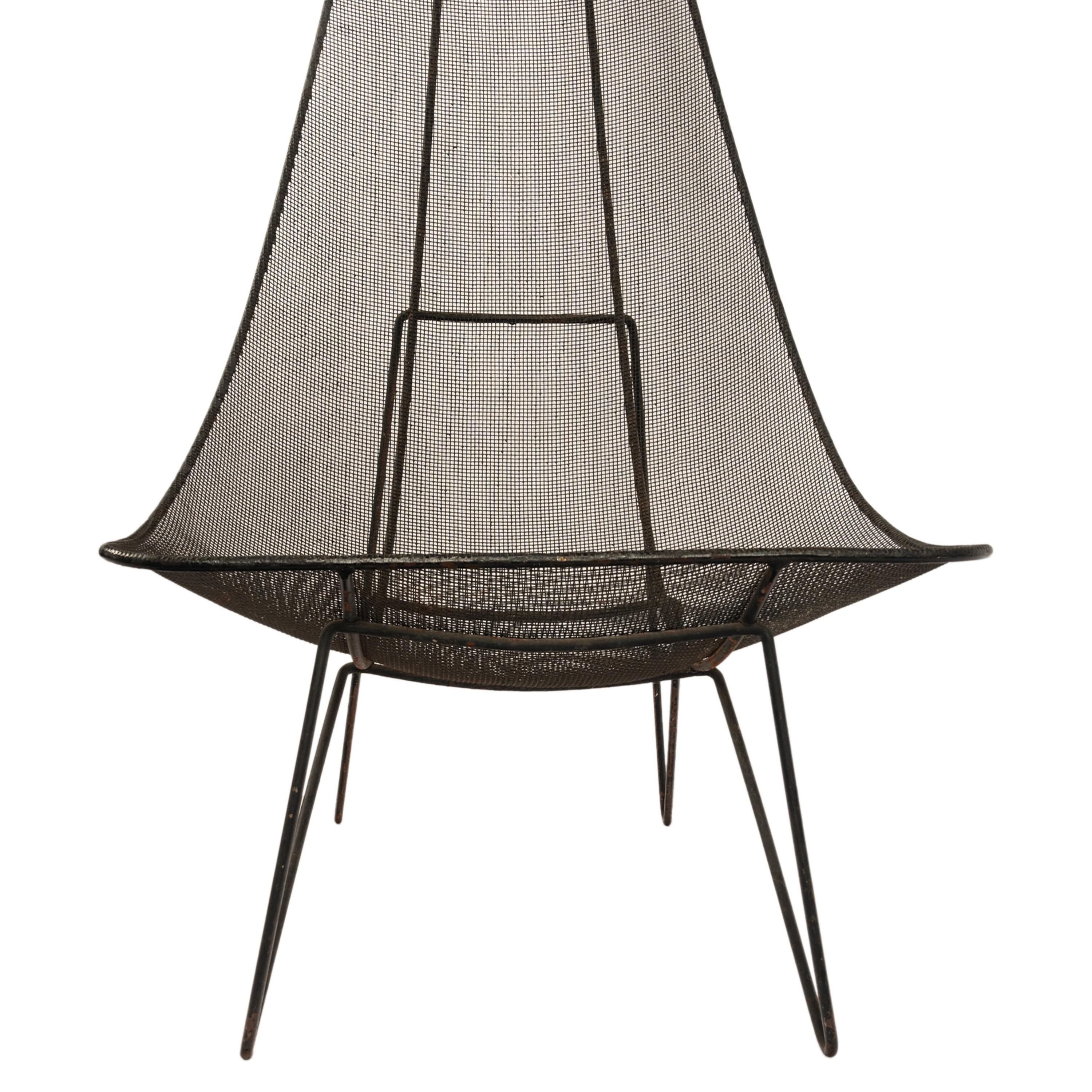 Amerikanischer Lounge-/Terrassenstuhl „Scoop“ aus Eisengeflecht, Mid-Century Modern, Sol Bloom, 1950 im Angebot 7