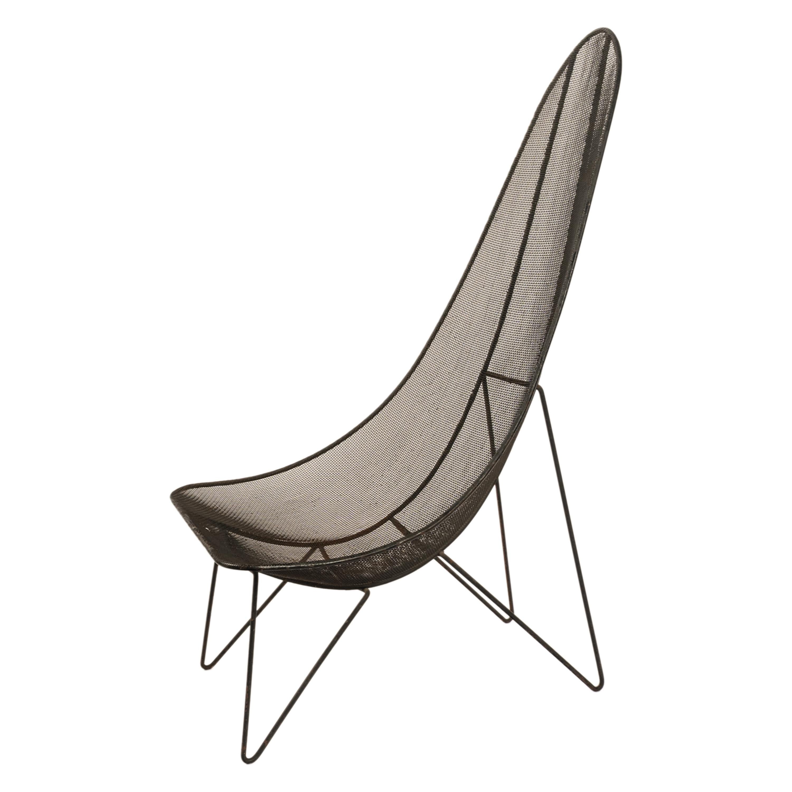 Amerikanischer Lounge-/Terrassenstuhl „Scoop“ aus Eisengeflecht, Mid-Century Modern, Sol Bloom, 1950 im Zustand „Gut“ im Angebot in Portland, OR