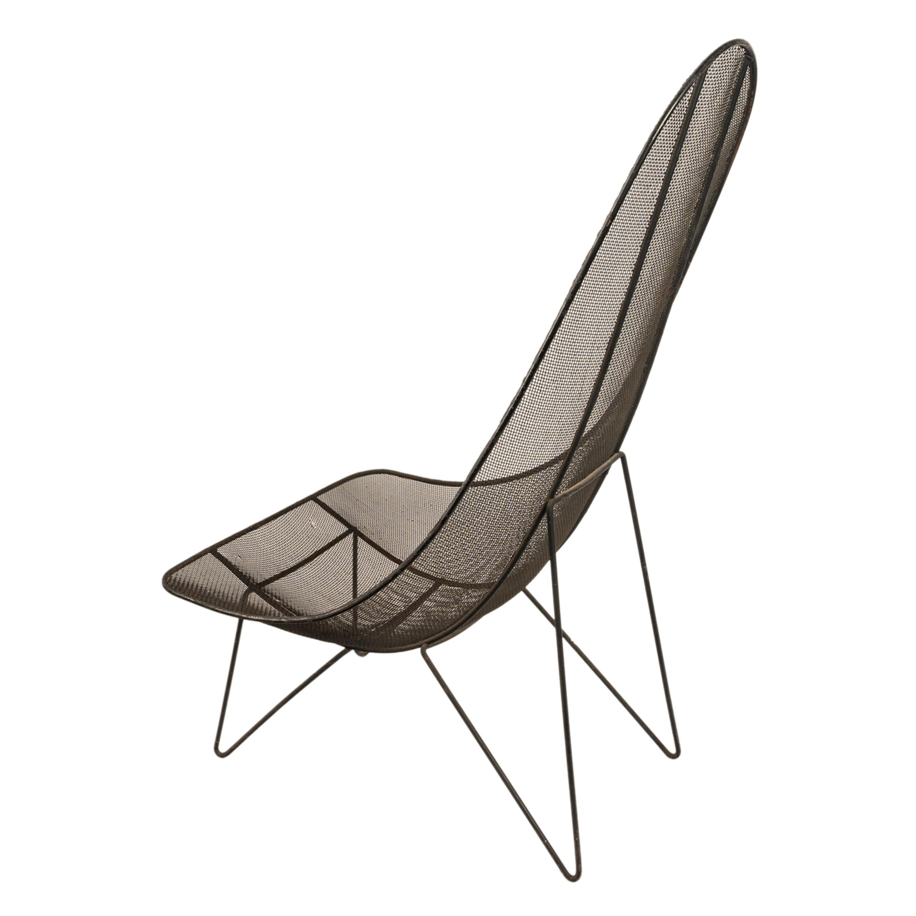 Amerikanischer Lounge-/Terrassenstuhl „Scoop“ aus Eisengeflecht, Mid-Century Modern, Sol Bloom, 1950 (Mitte des 20. Jahrhunderts) im Angebot