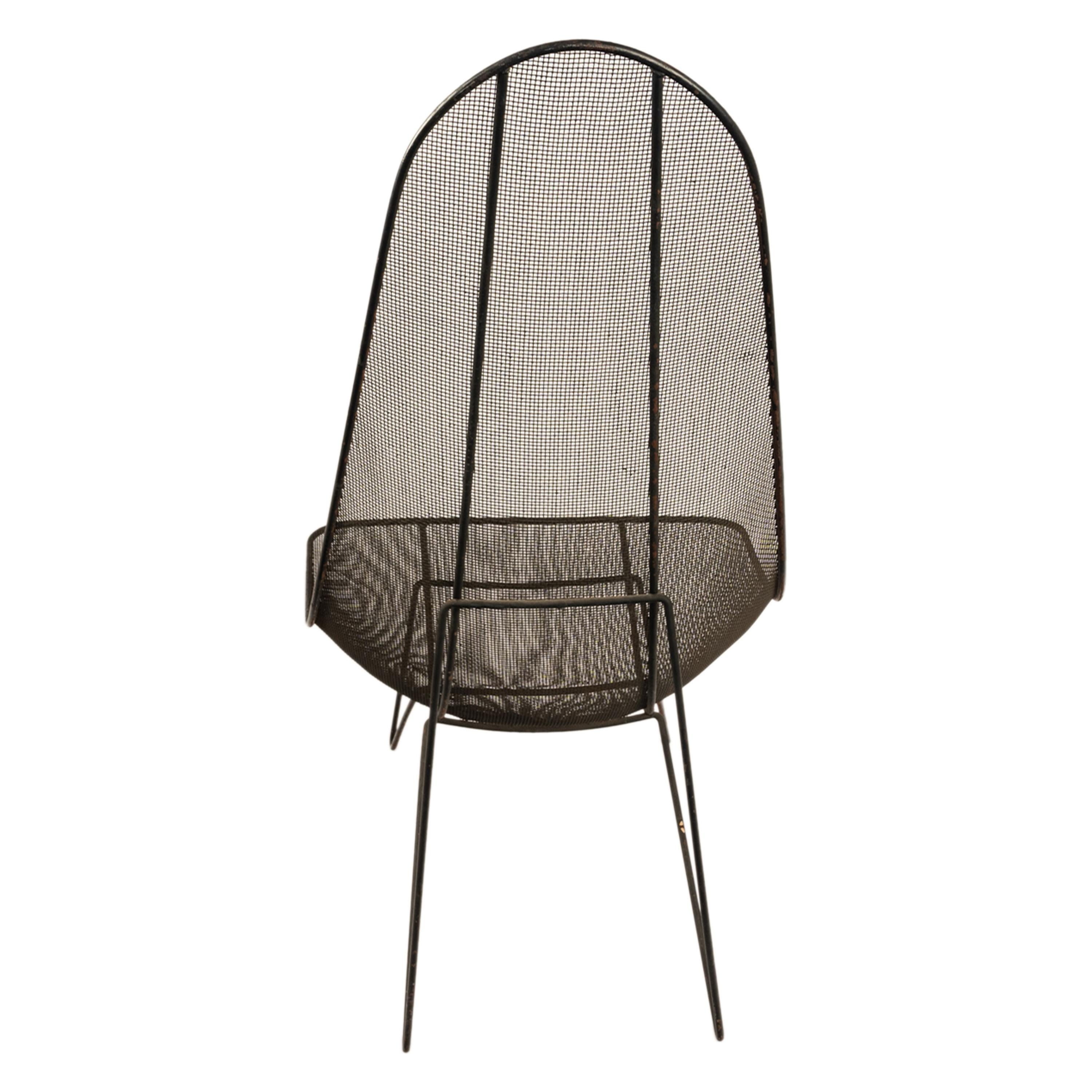 Amerikanischer Lounge-/Terrassenstuhl „Scoop“ aus Eisengeflecht, Mid-Century Modern, Sol Bloom, 1950 (Stahl) im Angebot